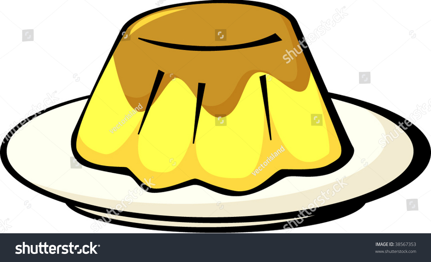 Flan Dessert Stock Vector 38567353 Shutterstock