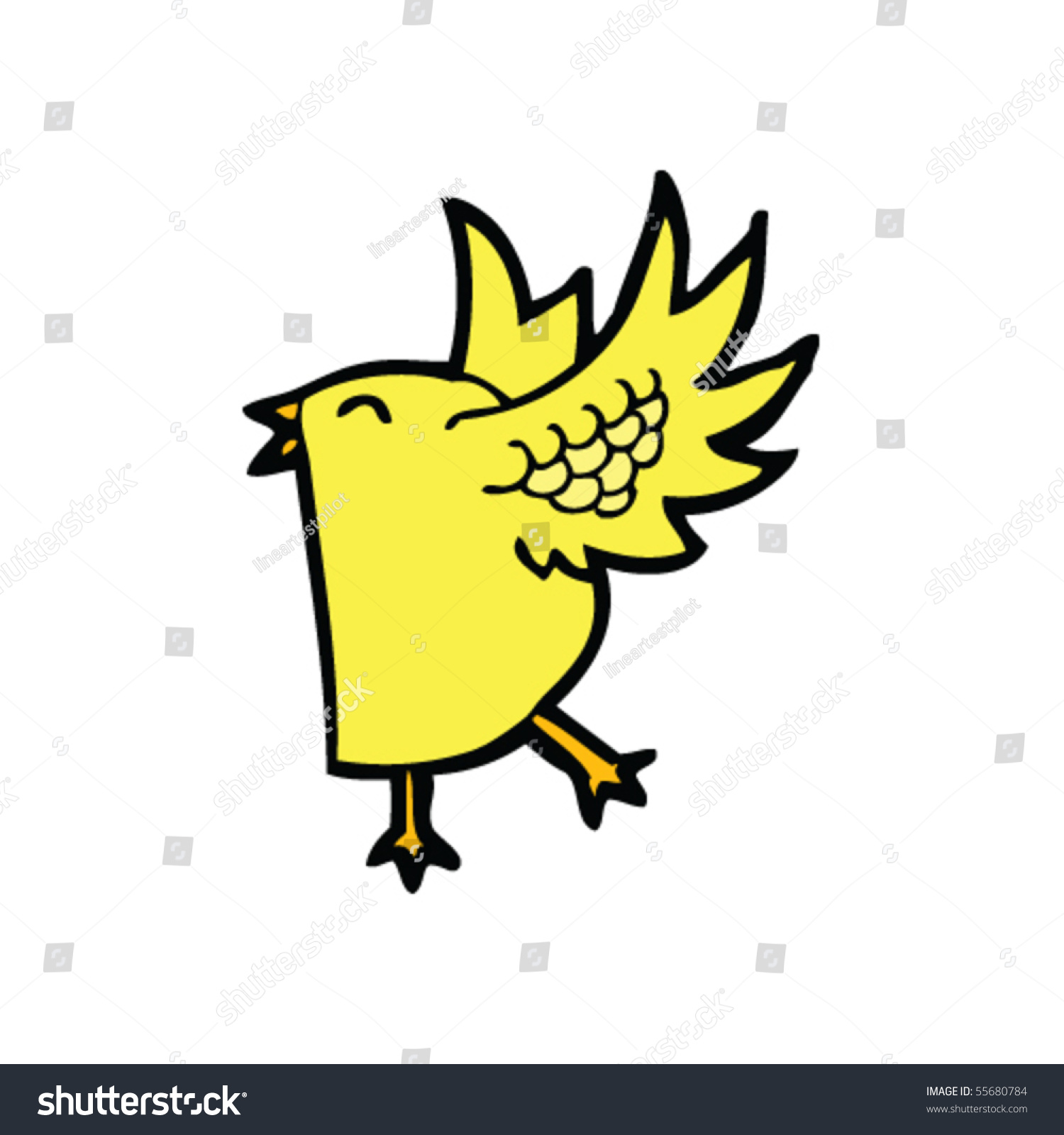 Flapping Bird Cartoon Stock Vector Illustration 55680784 : Shutterstock