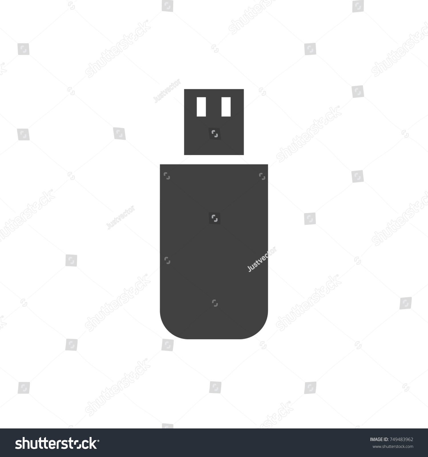 Flash Disk Icon Usb Plug Laptop Stock Vector (Royalty Free) 749483962