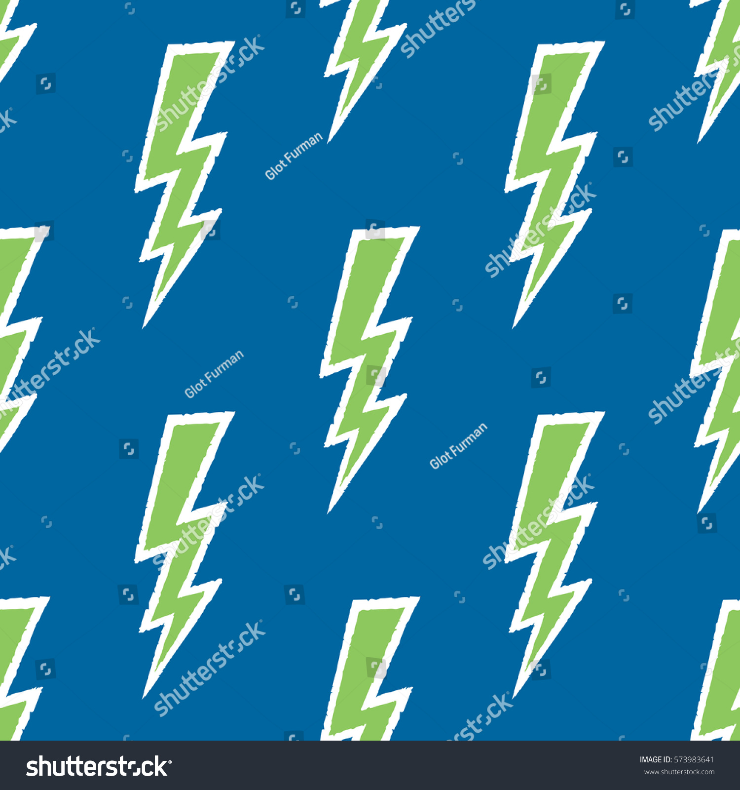 Flash Lightning Bolt Seamless Pattern Vector vector de stock (libre de