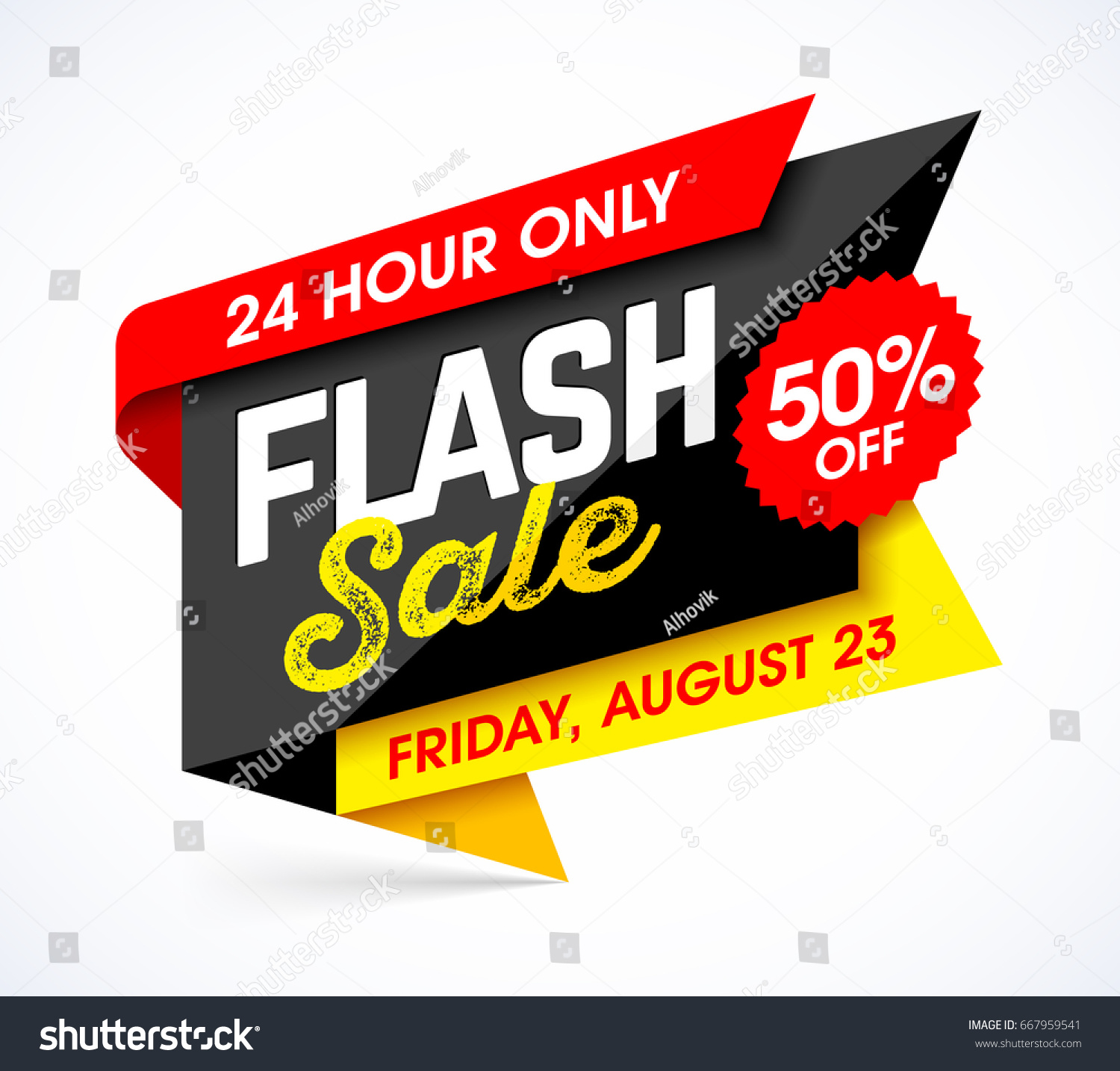 SVG of Flash sale bright banner design template. One day sale, Friday special offer. Vector illustration. svg