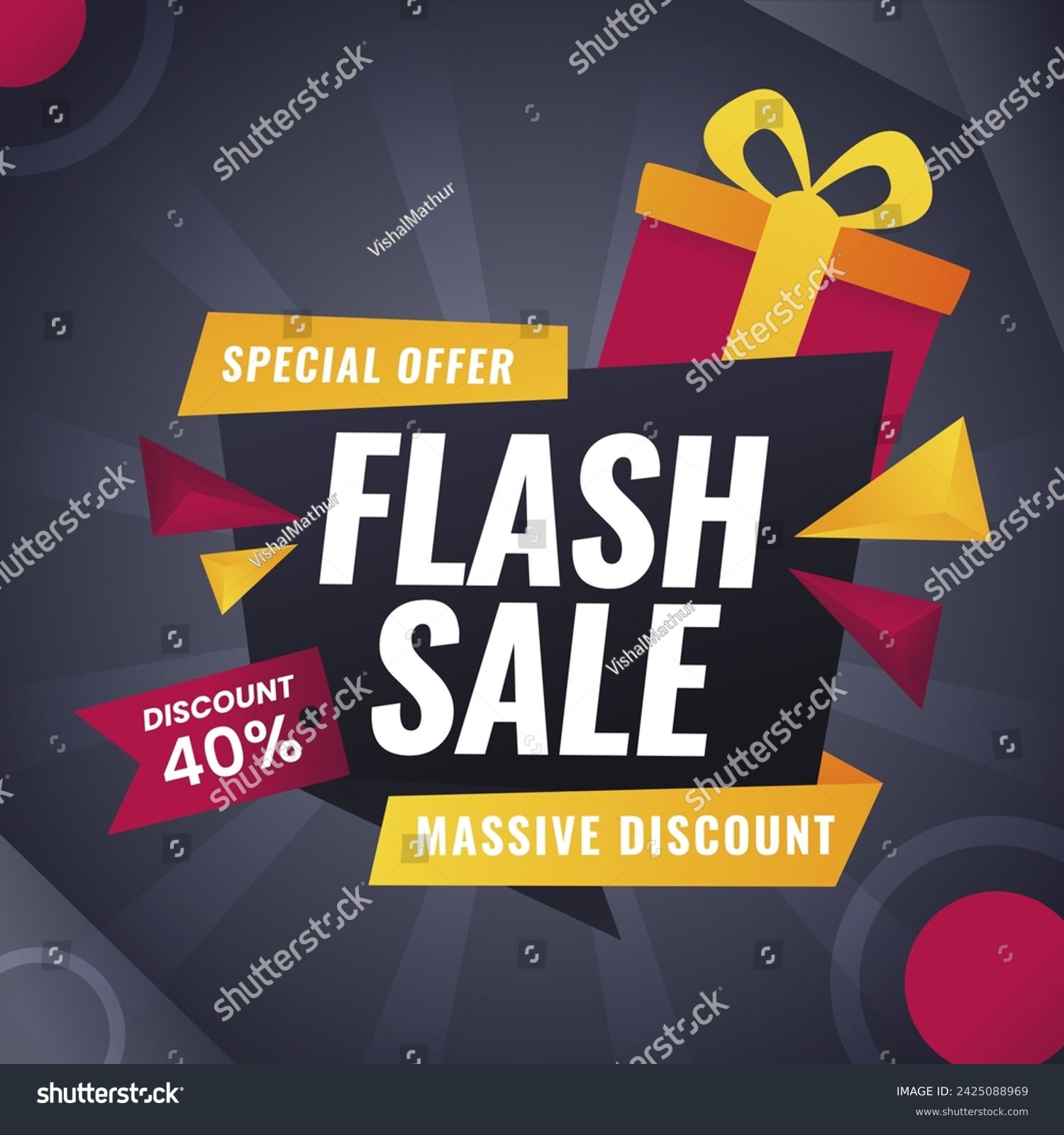 SVG of Flash Sale Vector with gift box design background with discount up to 40%. Special Offer. Vector illustration. Massive Discount. svg