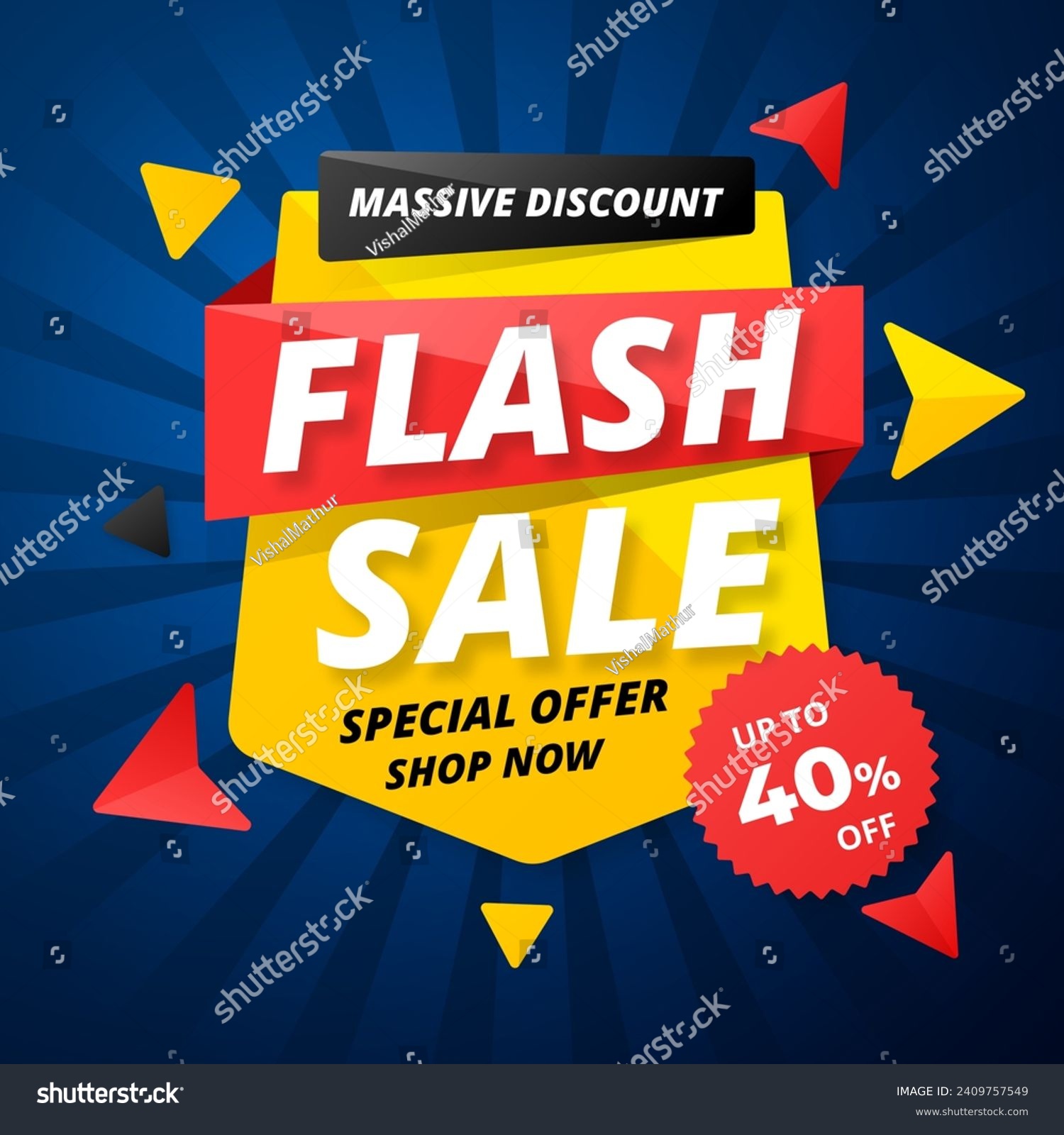SVG of Flash Sale with discount up to 40%. Special Offer. Vector illustration. Shop Now. Get discount 40%. Massive Discount. svg