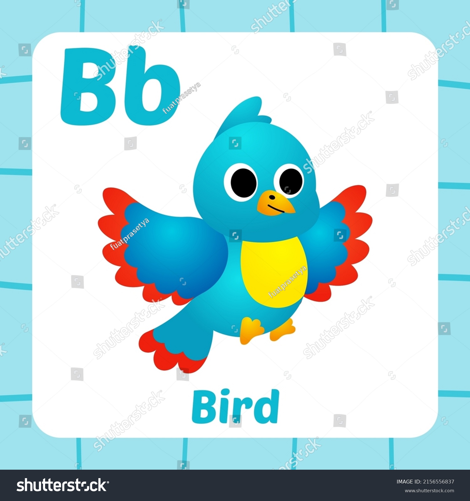 Flashcard Kids Bird Vector Stock Vector (royalty Free) 2156556837 