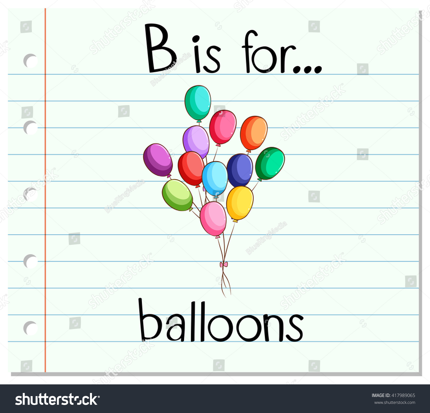 Flashcard Letter B Balloons Illustration Stock Vector (Royalty Free ...