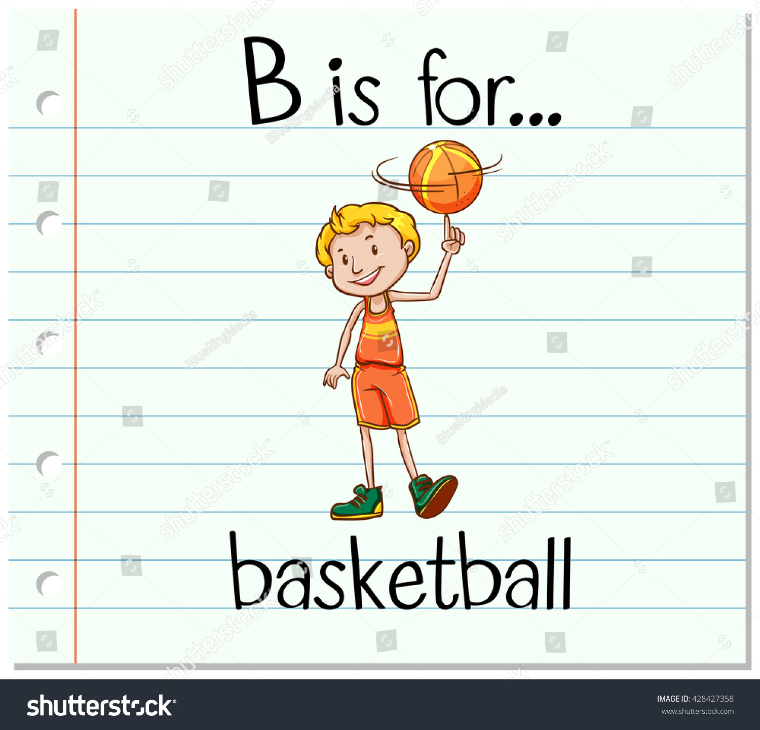 Flashcard Letter B Basketball Illustration Stock Vector (Royalty Free ...