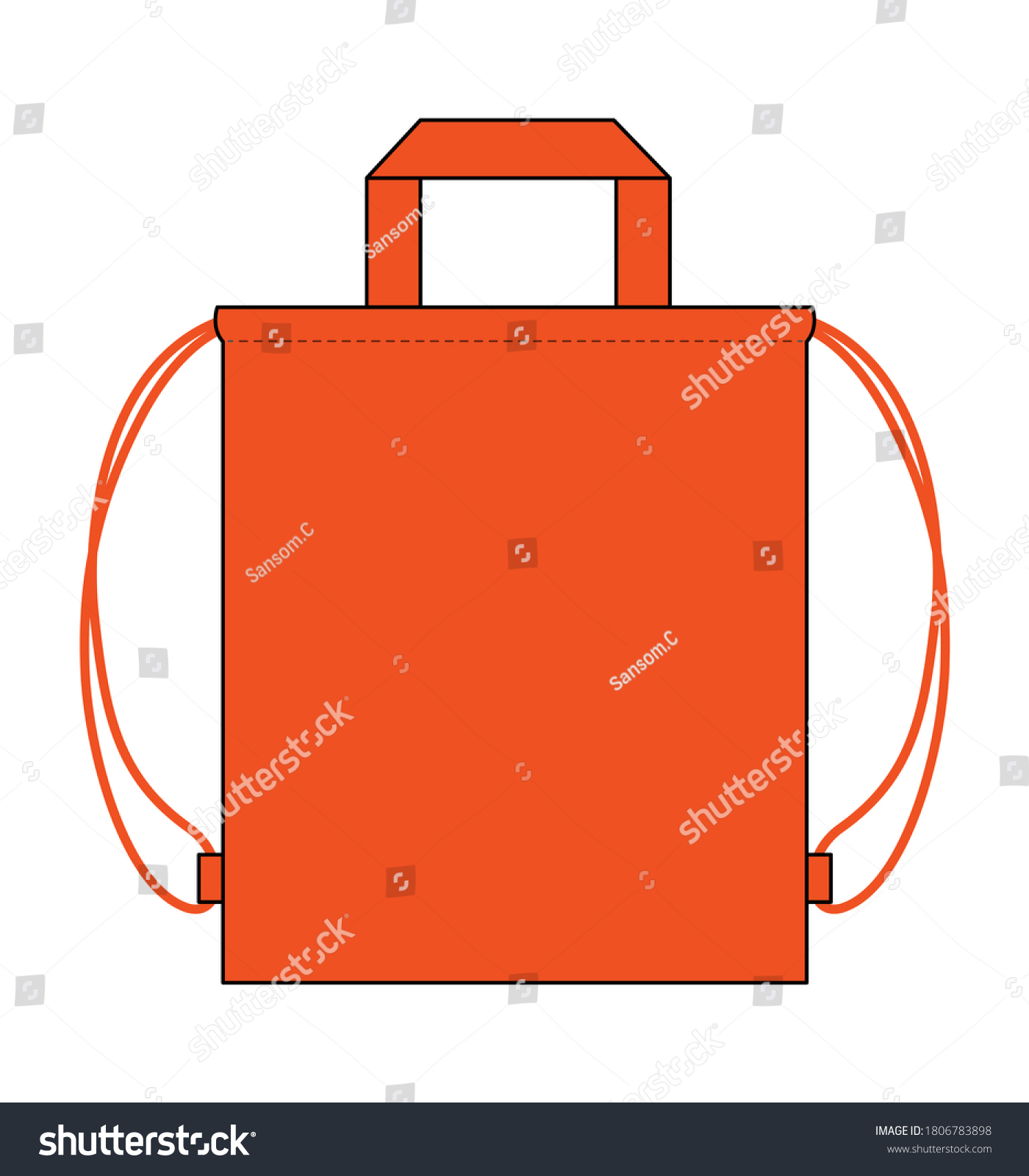 square drawstring bolsa