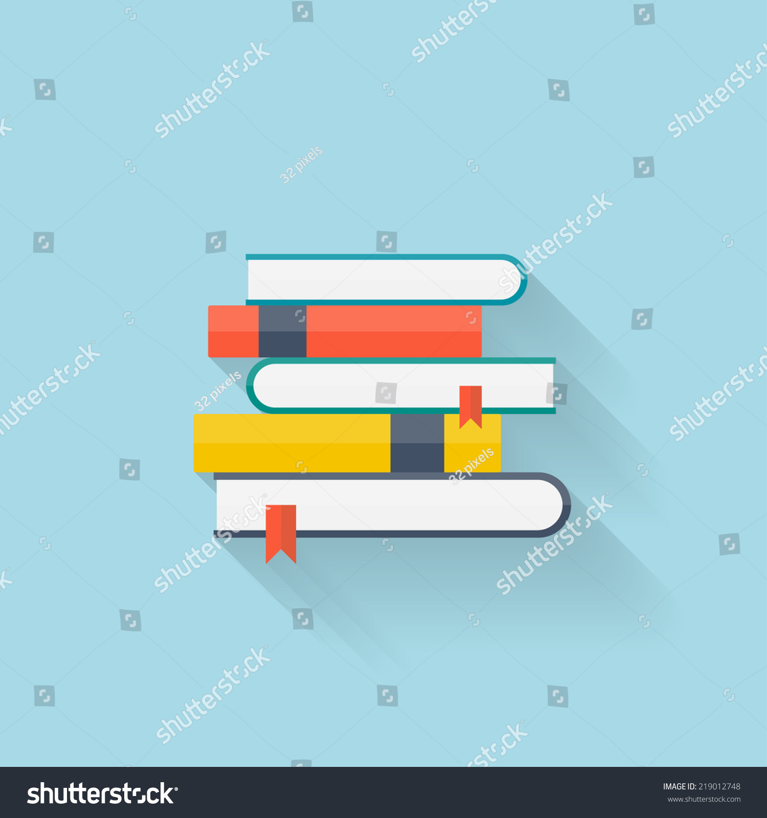Flat Book Icon Stock Vector 219012748 Shutterstock