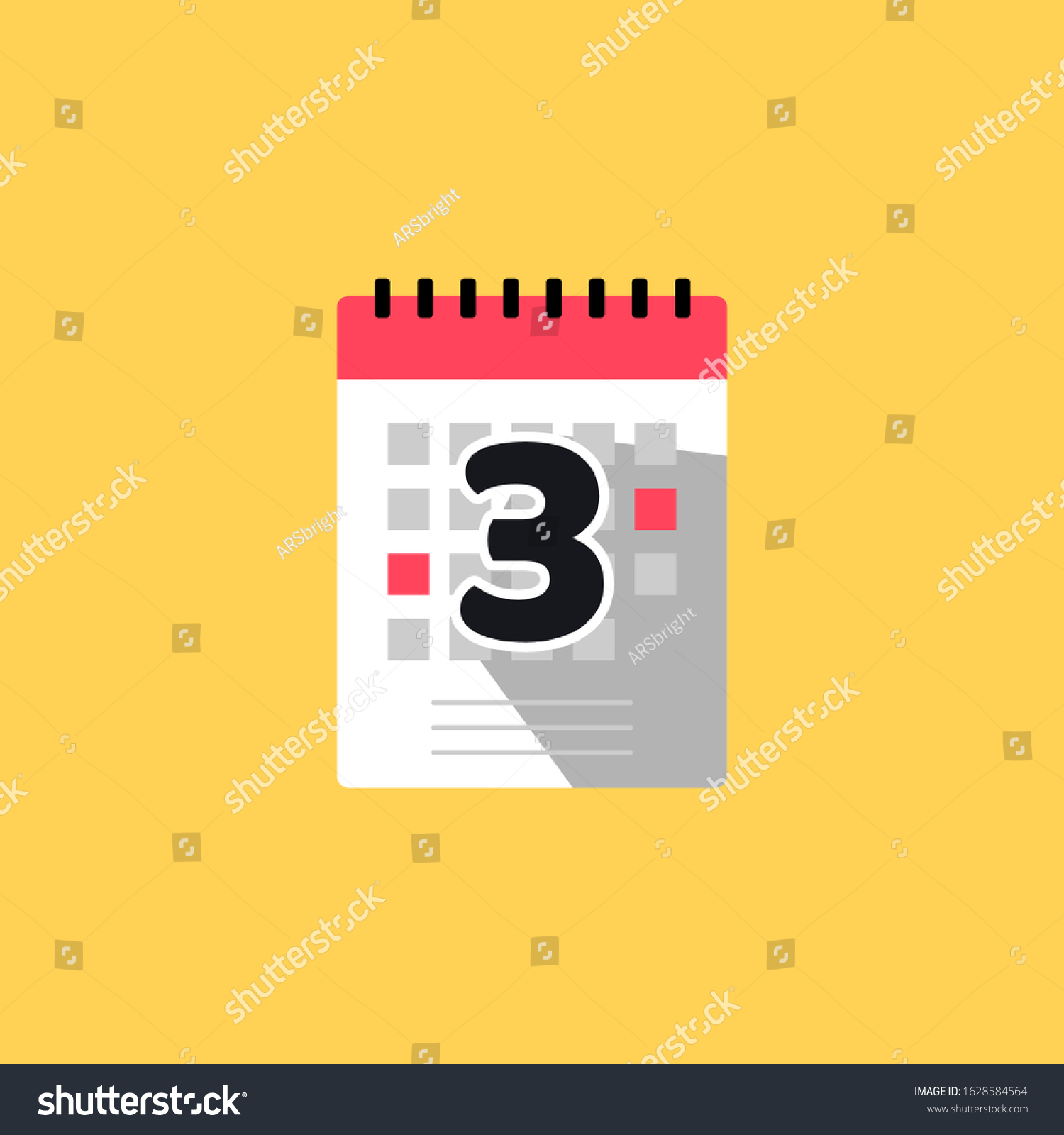 Flat Calendar Icon Small Red Box Stock Vector Royalty Free