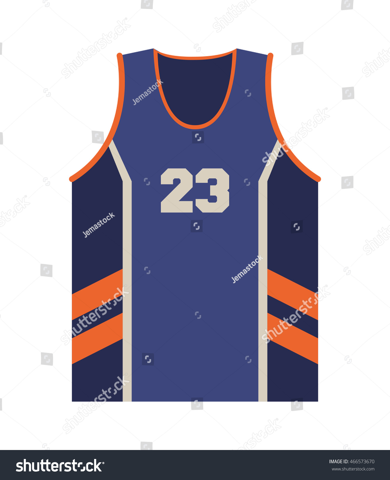 Flat Design Basketball Jersey Icon Vector Illustration - 466573670 ...