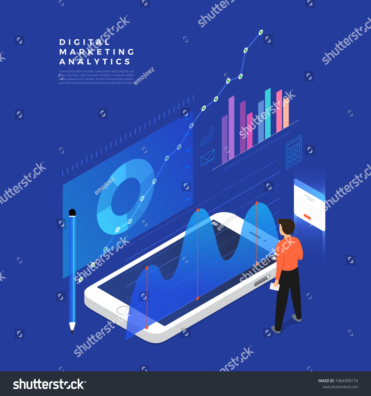 Flat Design Concept Business Strategy 3d Stock Vector Royalty Free 1064399174 4816