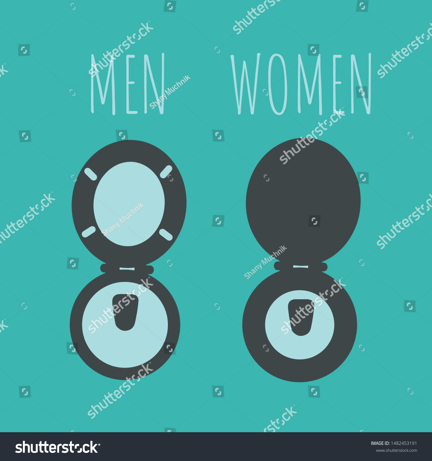 Flat Design Creative Funny Toilet Signs Stock Vector Royalty Free