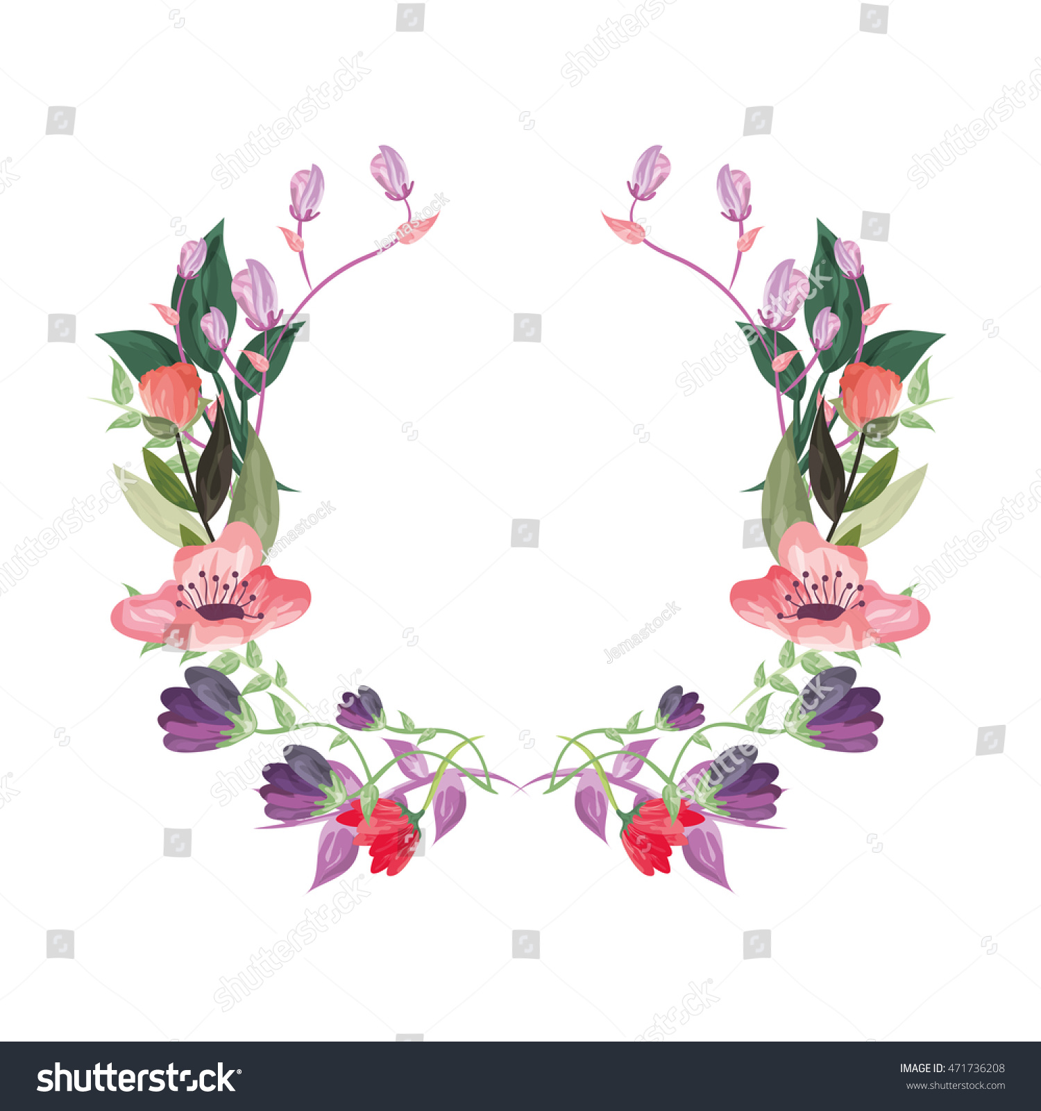 Flat Design Flower Frame Icon Vector Stock Vector 471736208 - Shutterstock