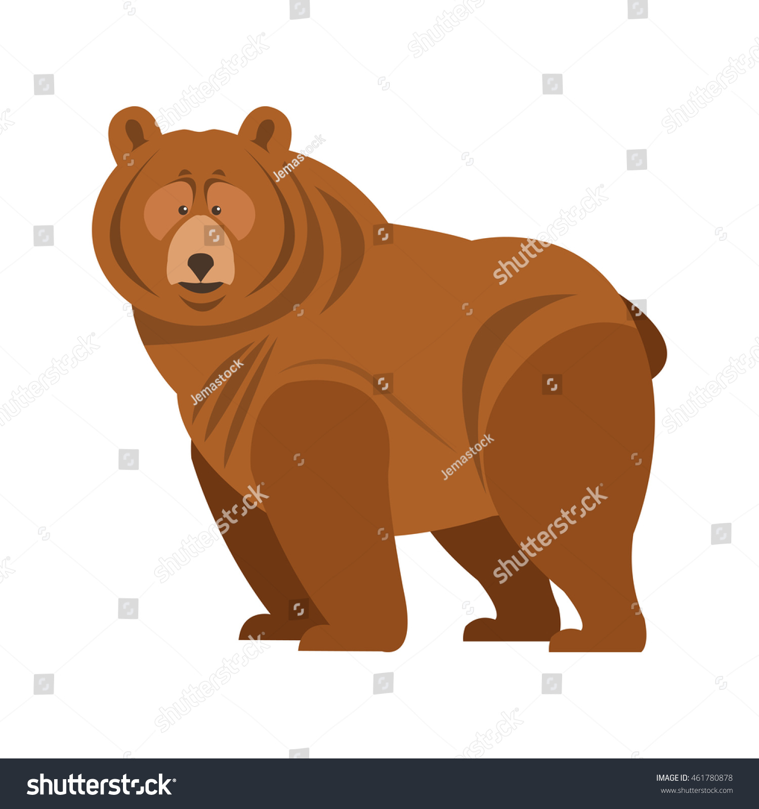 Flat Design Grizzly Bear Icon Vector Stock Vector 461780878 - Shutterstock