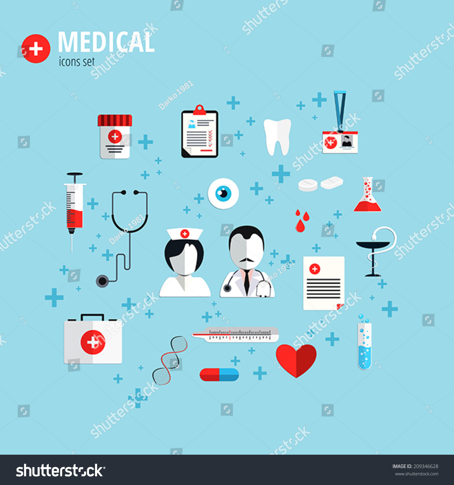 Flat Design Icons For Health Care, Medical Services And Clinics ...