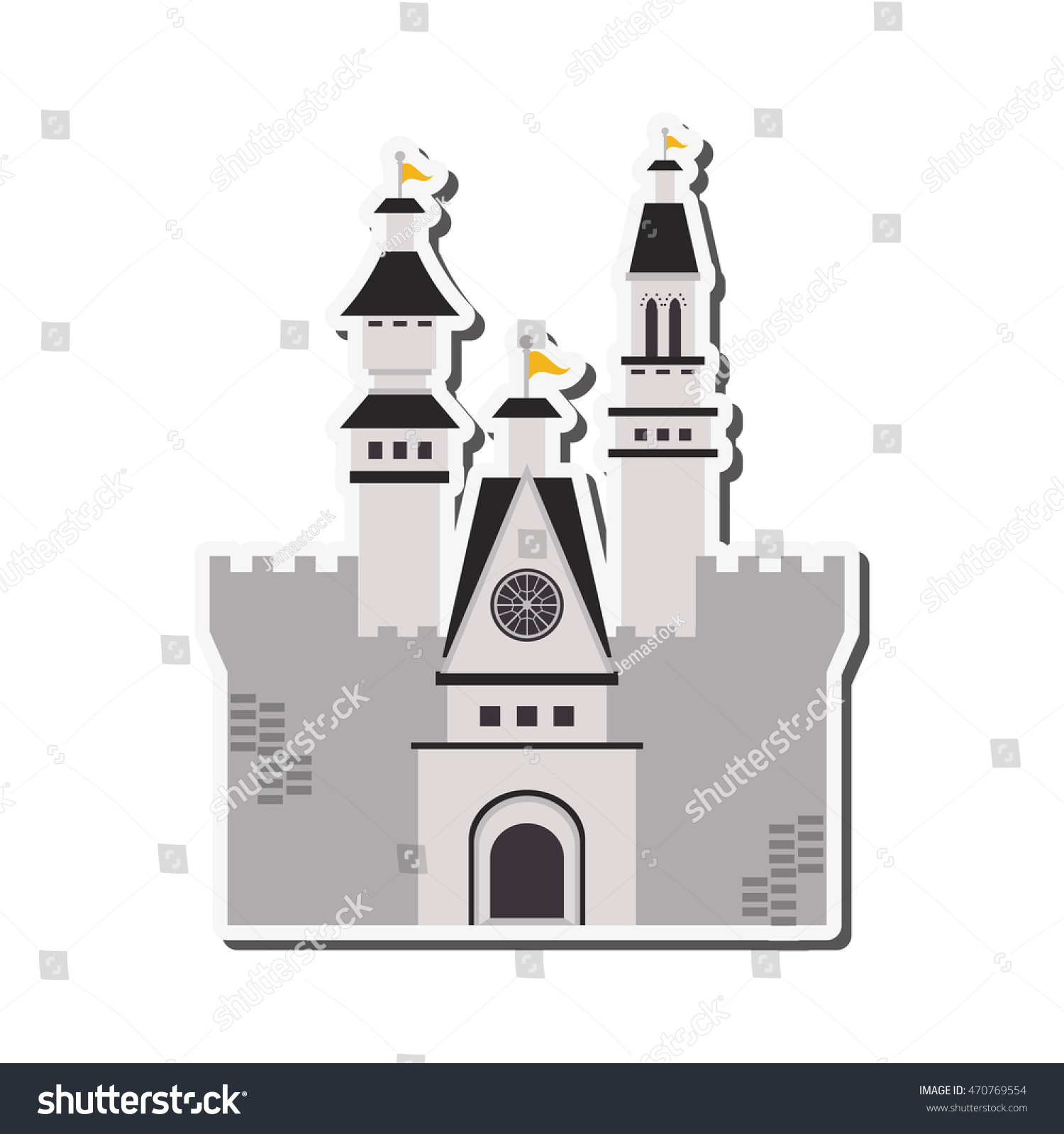 flat design large castle icon vector stock vector 470769554 flat design large castle icon vector stock vector 470769554