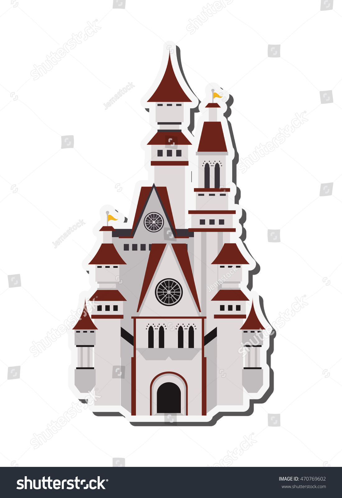 flat design large castle icon vector stock vector 470769602 flat design large castle icon vector stock vector 470769602