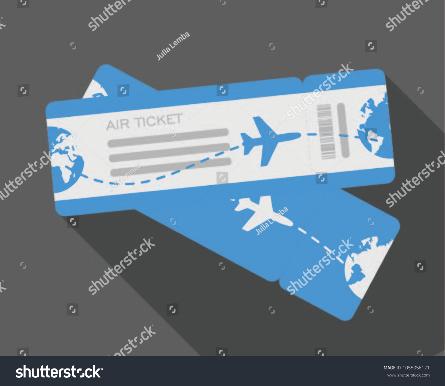 Flat Design Airline Travel Boarding Pass Stock Vector (Royalty Free ...