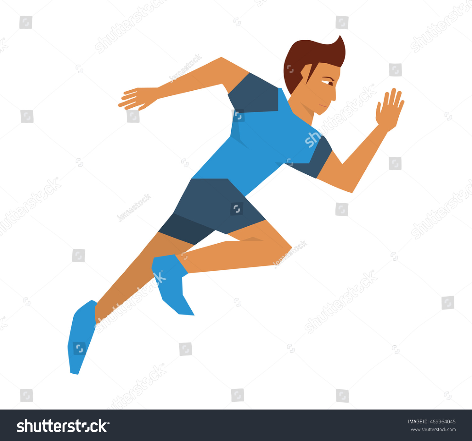 Flat Design Running Man Icon Vector Illustration