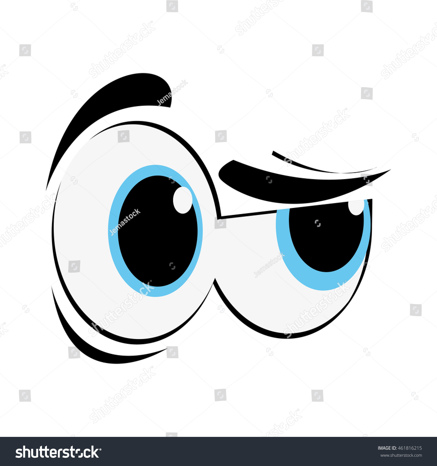 Flat Design Side Eye Cartoon Eyes Stock Vector (Royalty Free) 461816215
