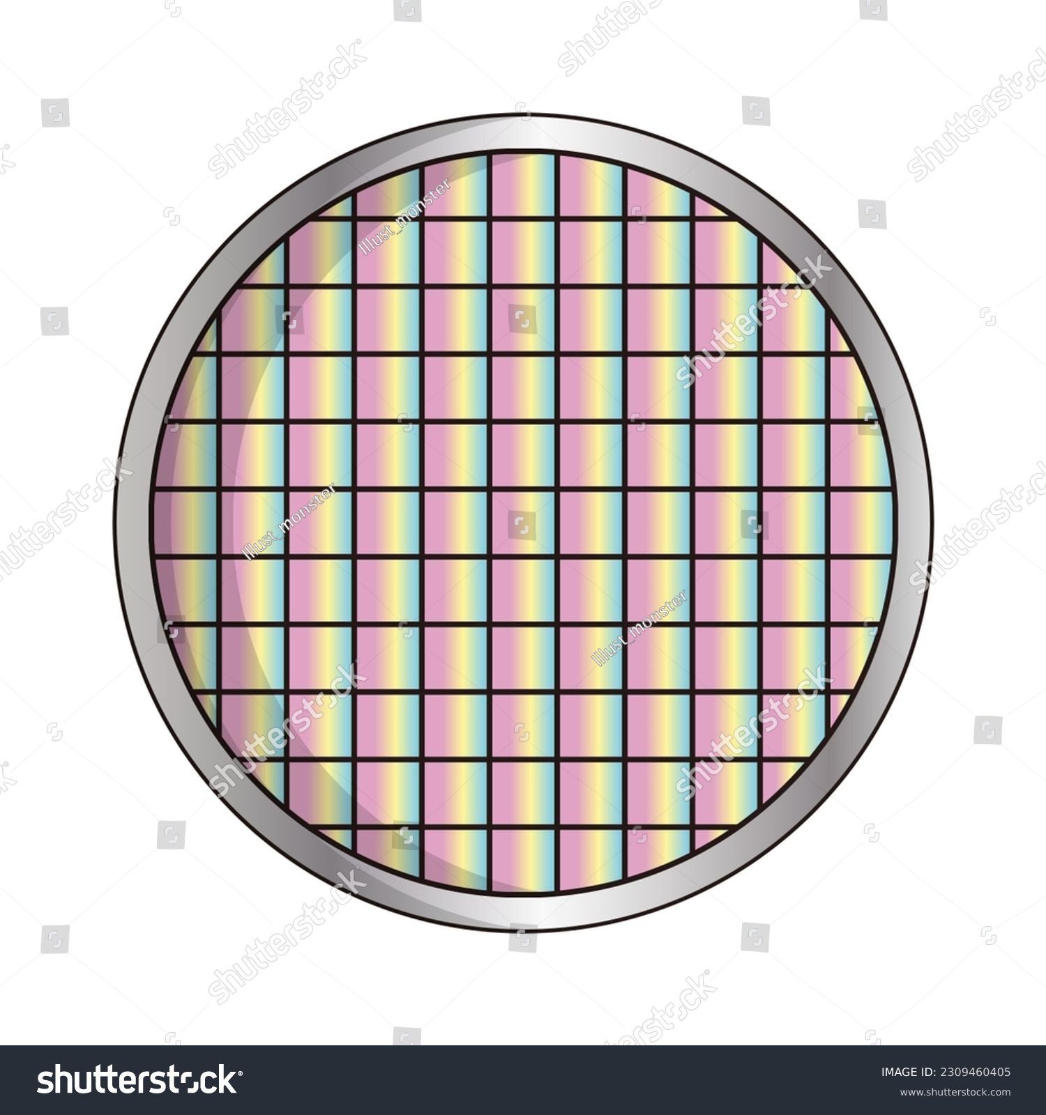 SVG of Flat design silicon wafer icon. Vector. svg