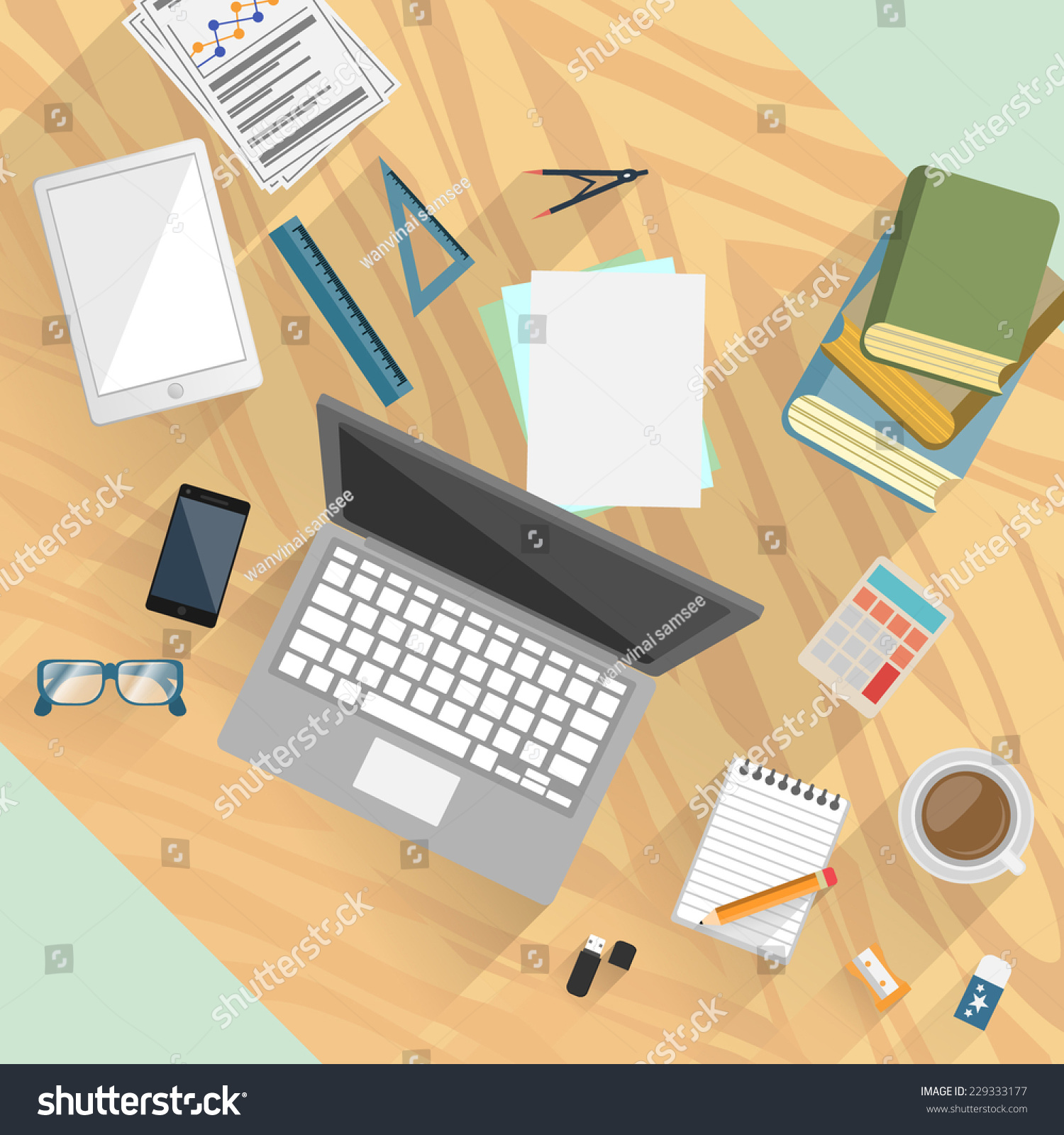 Flat Design Stylish Vector Illustration Routine Stock Vector (Royalty ...