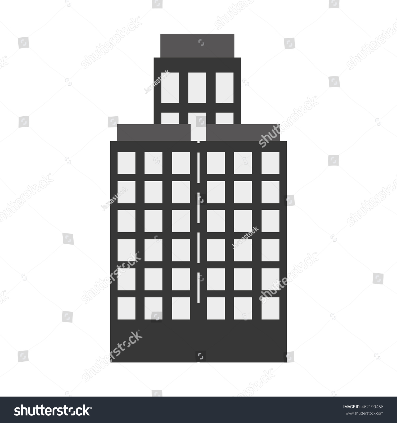 Flat Design Tall Building Icon Vector Stock Vector (royalty Free 