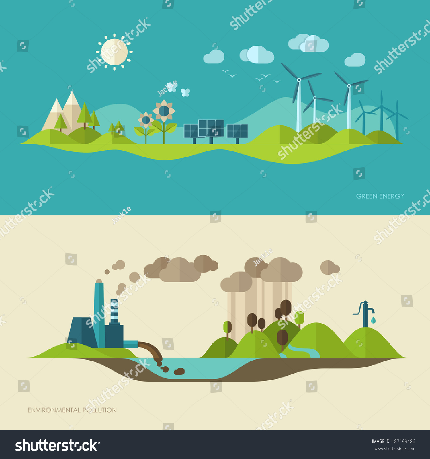 Flat Design Vector Concept Illustration Icons Stock Vector (Royalty ...