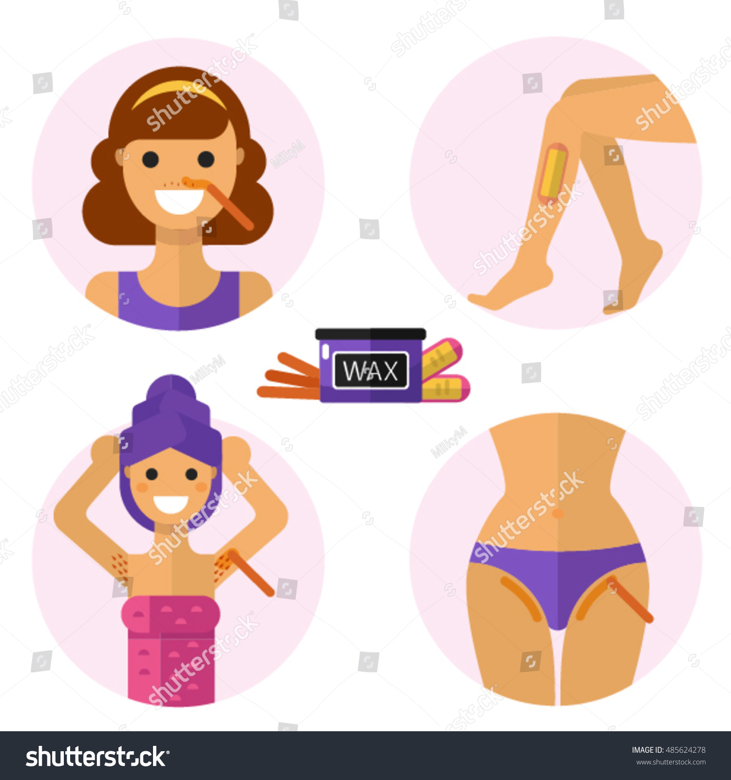 Flat Design Vector Illustration Hair Removal Stock Vector Royalty