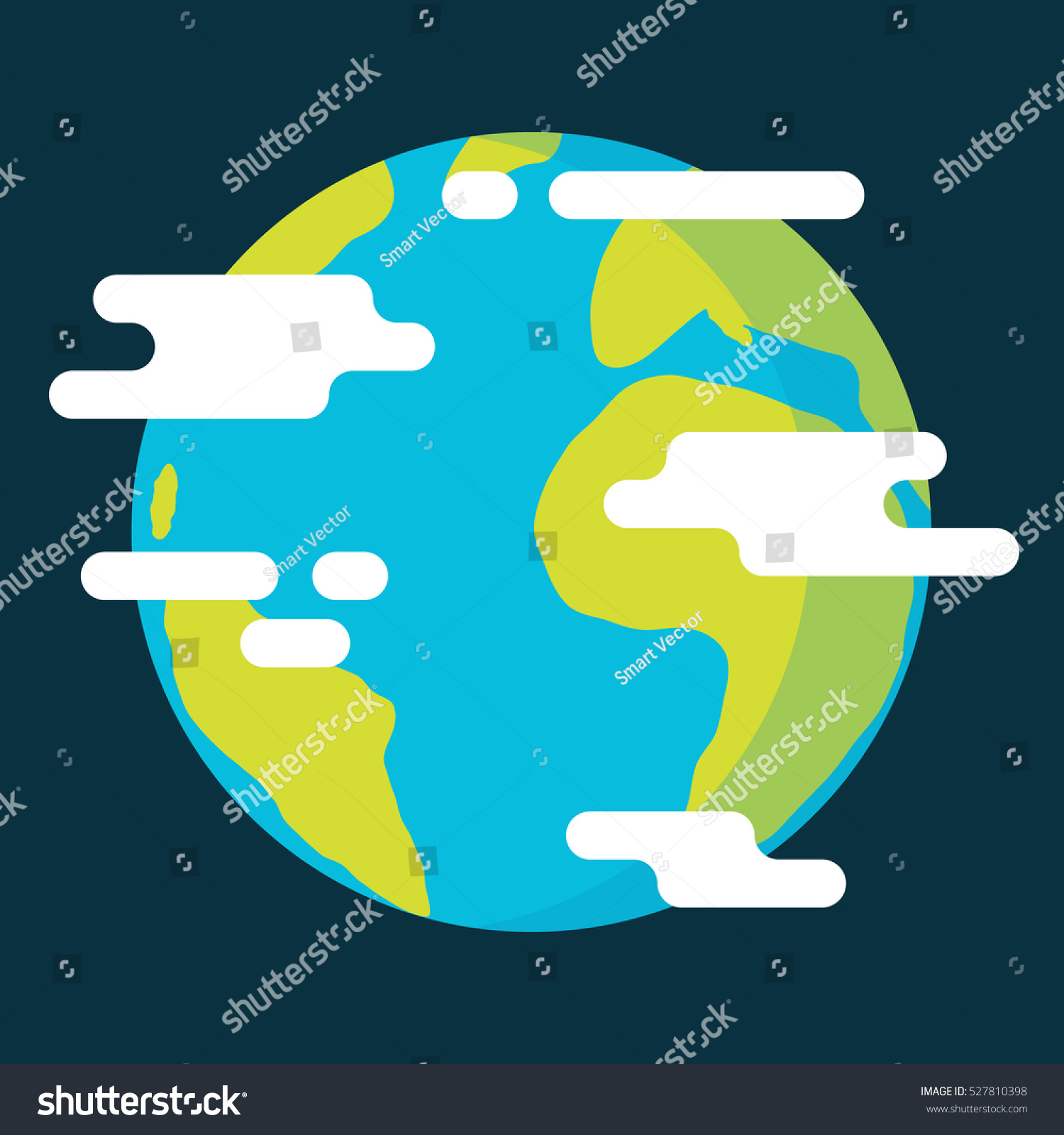 Flat Earth Clouds Colorful Flat Style Stock Vector 527810398 - Shutterstock