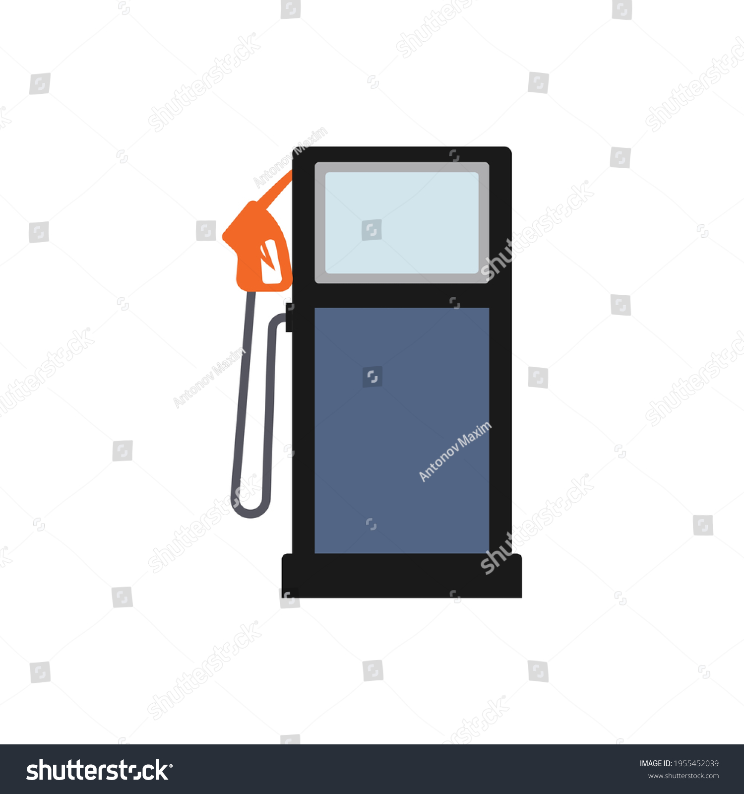 SVG of Flat gas pump or fuel dispenser from filling station, industrial pumping machine svg