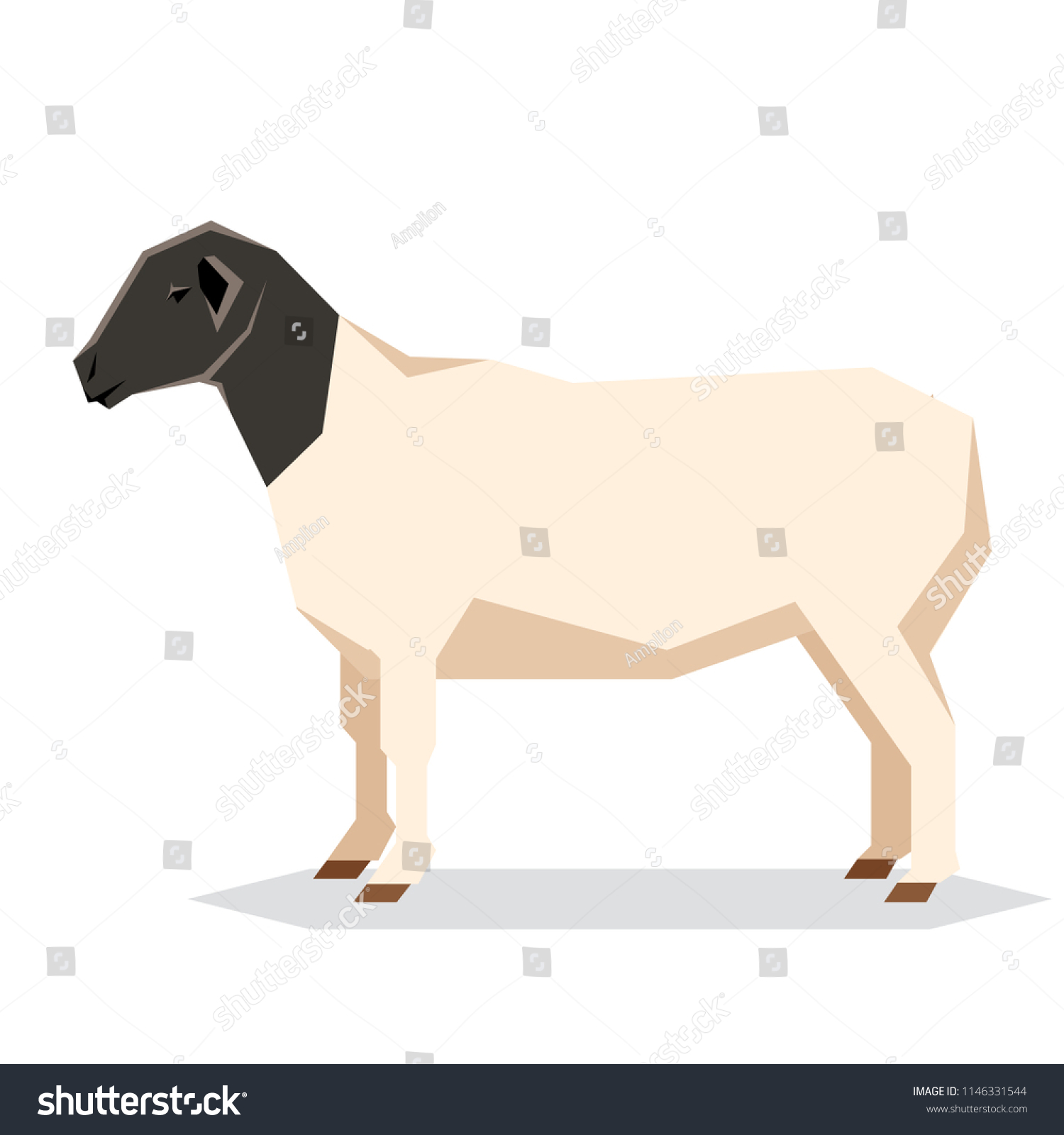 SVG of Flat geometric Dorper sheep svg