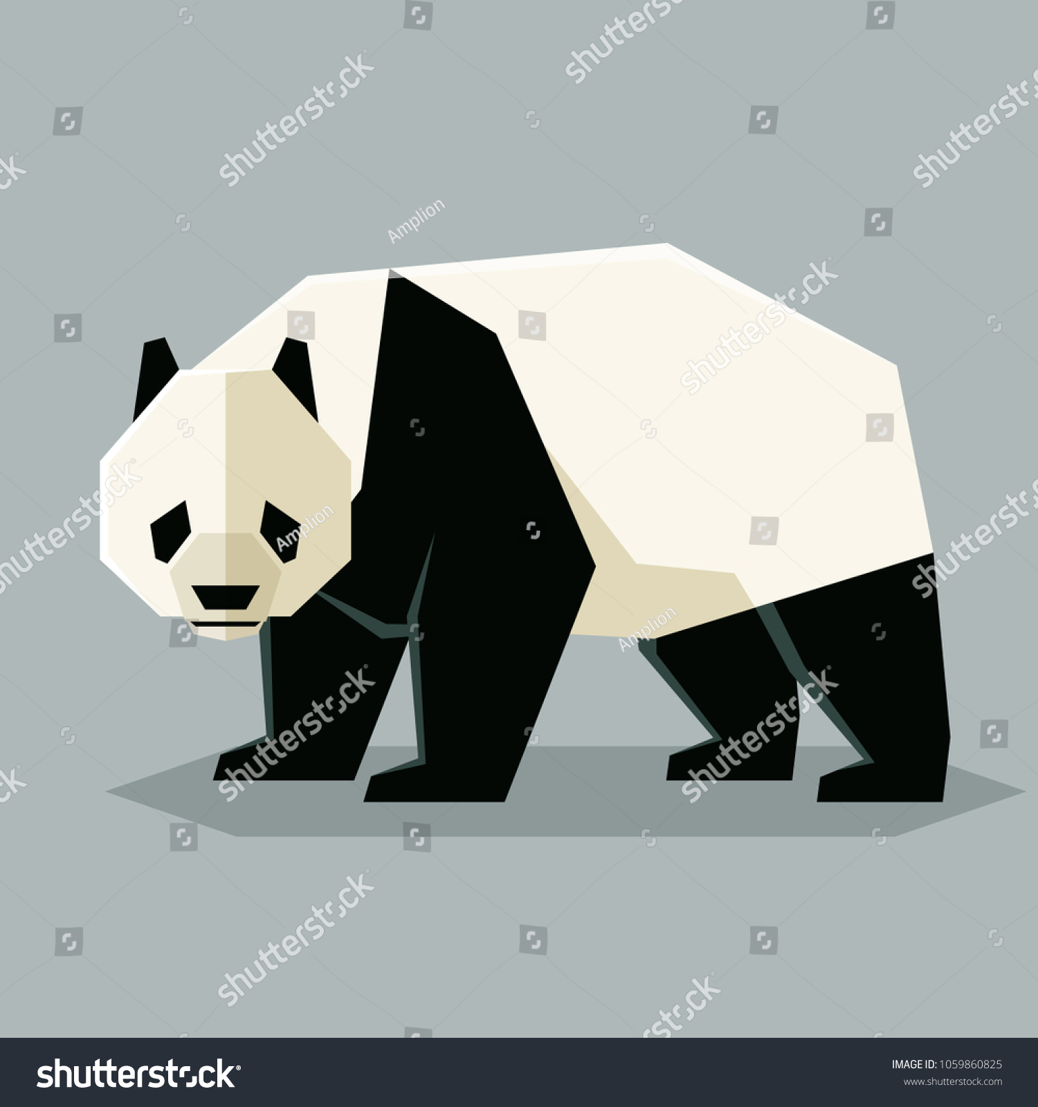 SVG of FLat geometric Giant Panda svg
