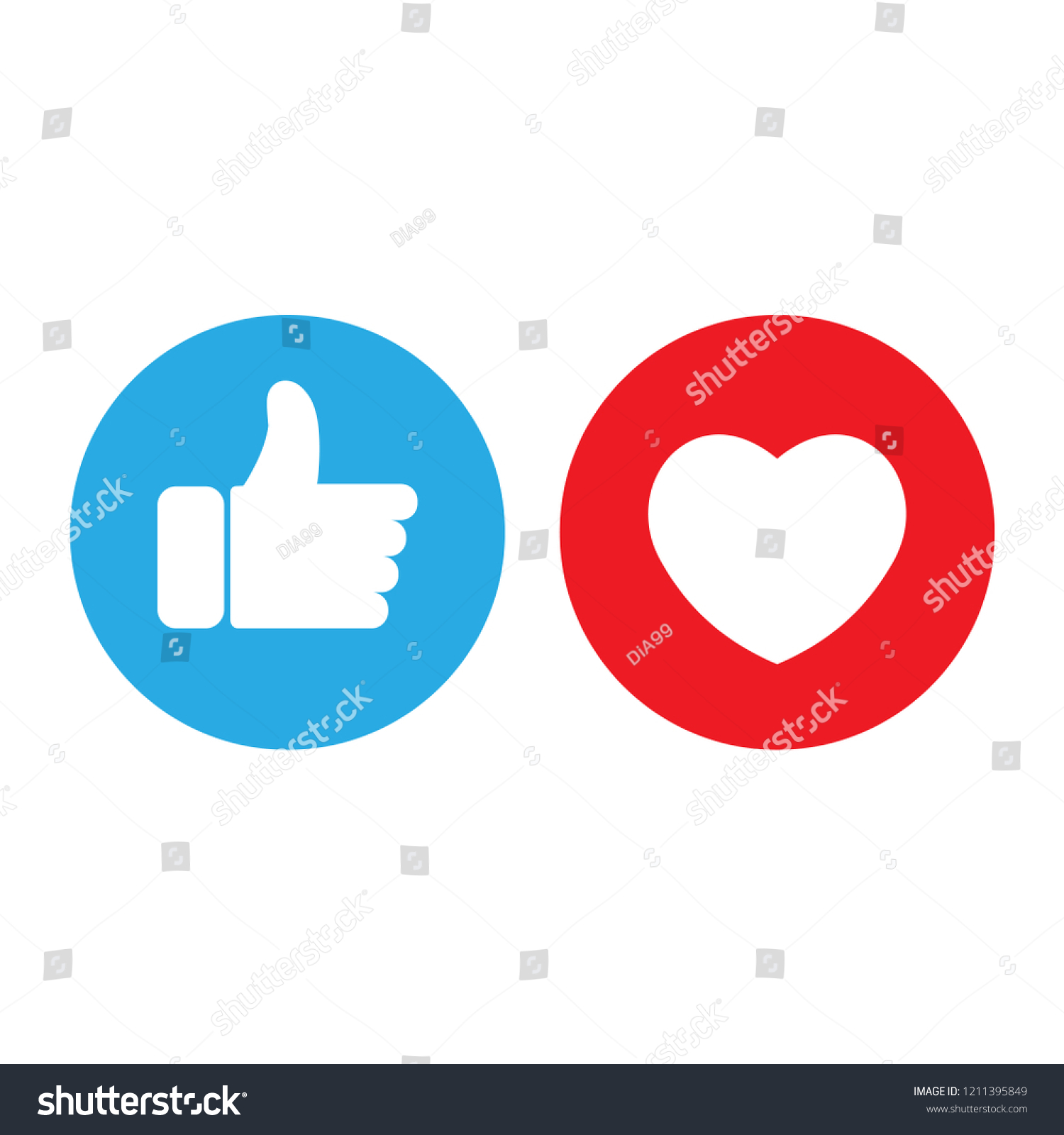 Flat Hand Like Social Network Icon 库存矢量图 免版税