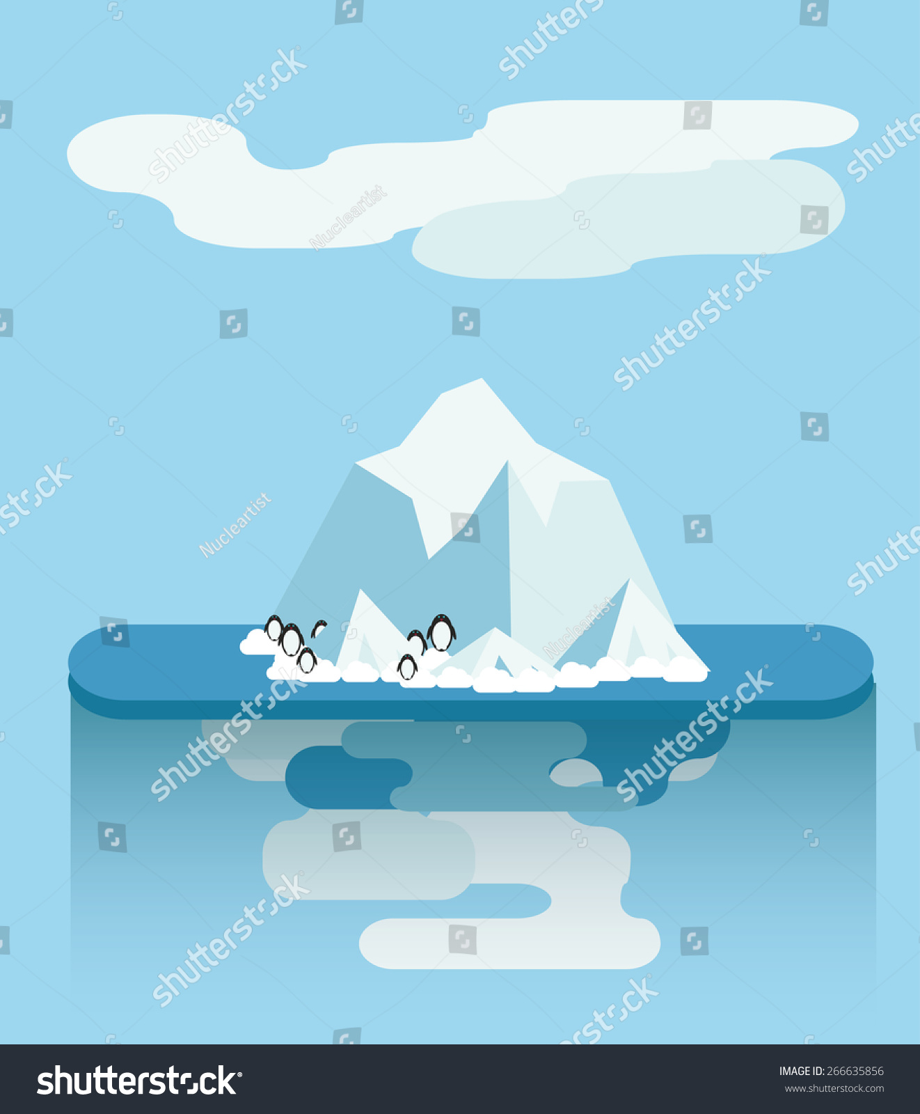 Flat Iceberg Vector Illustration Blue White Stock Vector (Royalty Free ...