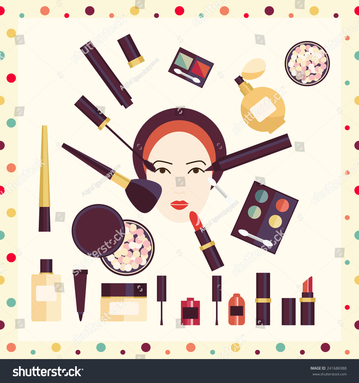 Flat Icon Of Cosmetics Product. Vector Flat Design Of Make Up. Vector ...