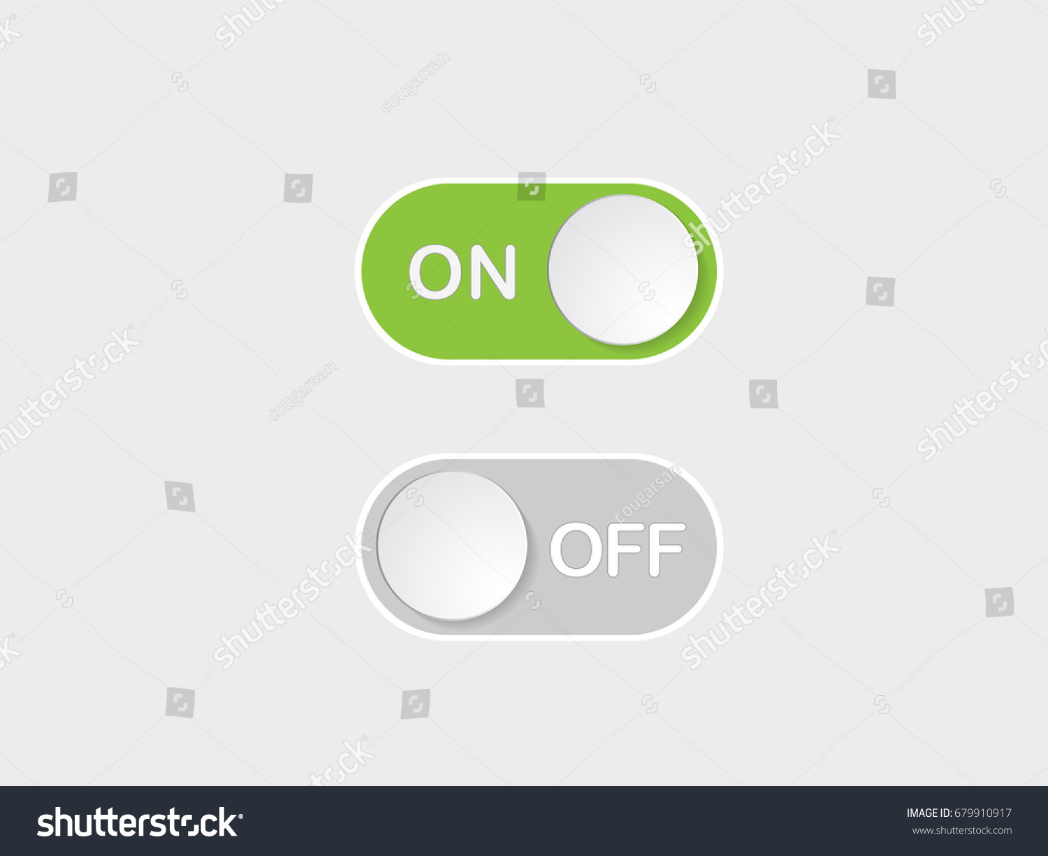 Flat Icon On Off Toggle Switch Stock Vector 679910917 - Shutterstock