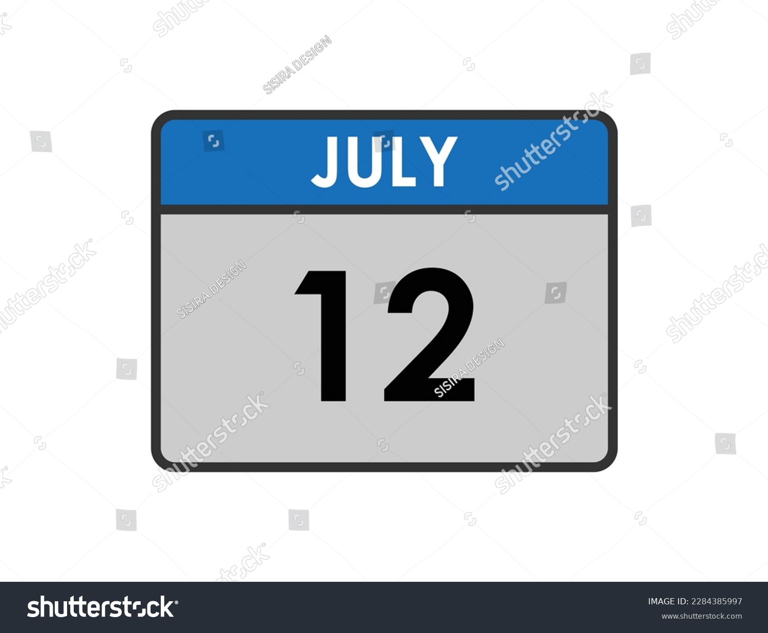 SVG of Flat icon 12th of July isolated on white background. Vector illustration. svg