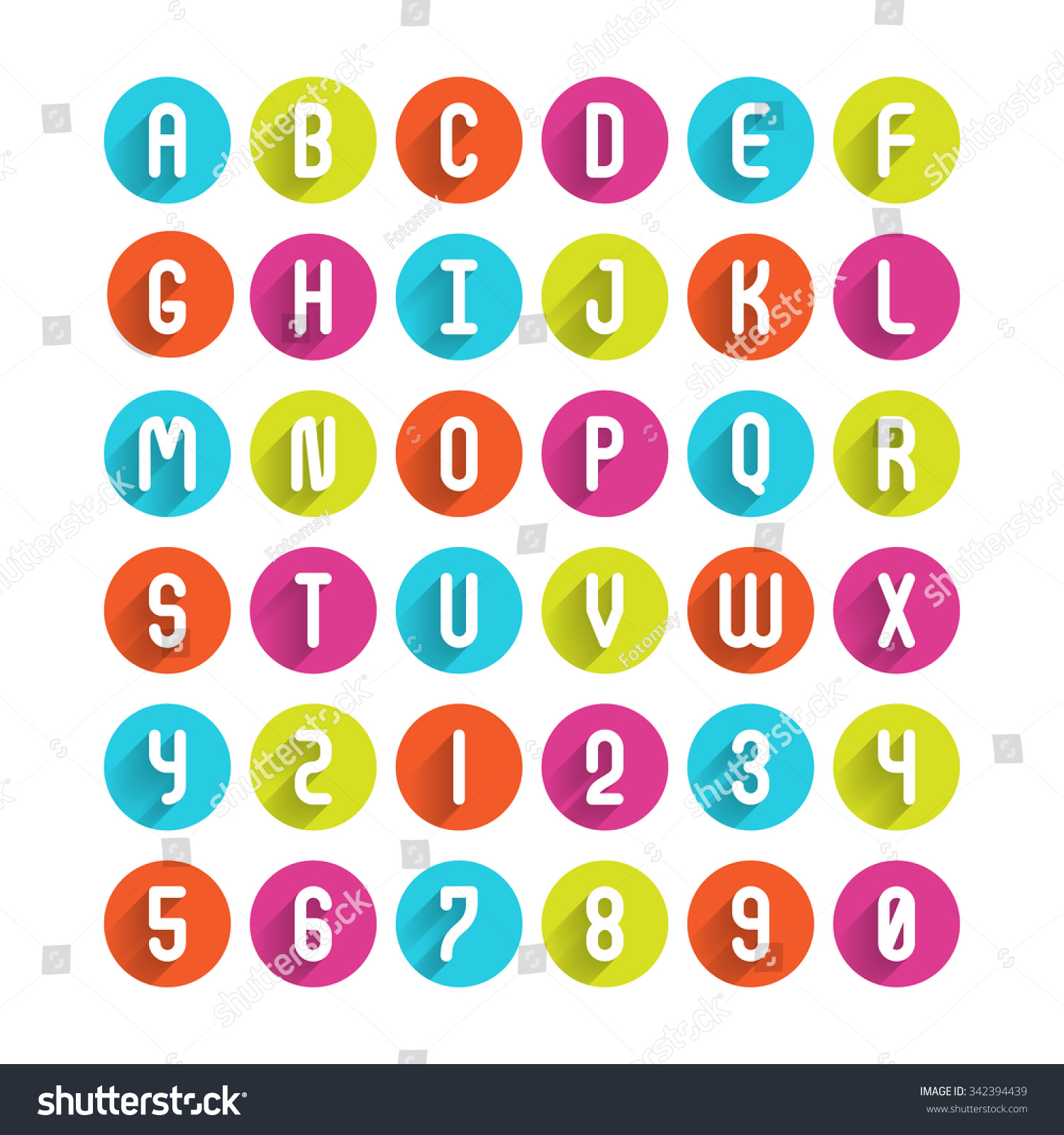 Flat Icons Alphabet B C D Stock Vector Royalty Free 342394439