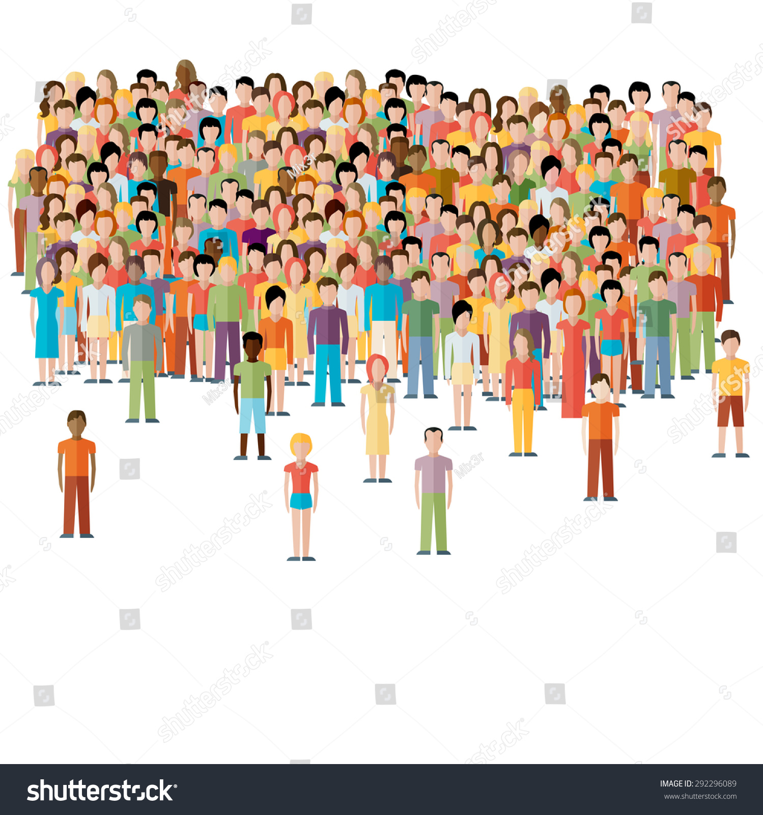 Flat Illustration Male Community Crowd Guys Stock Vector (Royalty Free ...