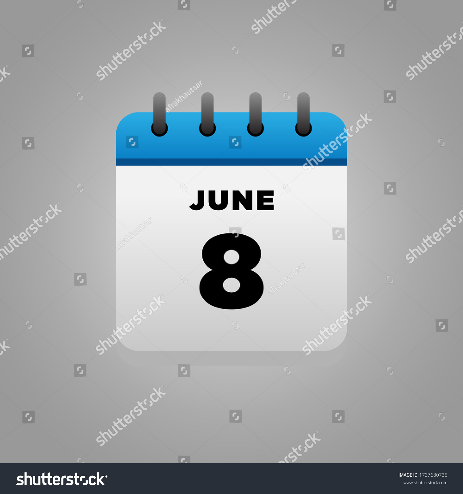 Flat Illustration Vector June Calendar Daily Stock Vector (Royalty Free ...