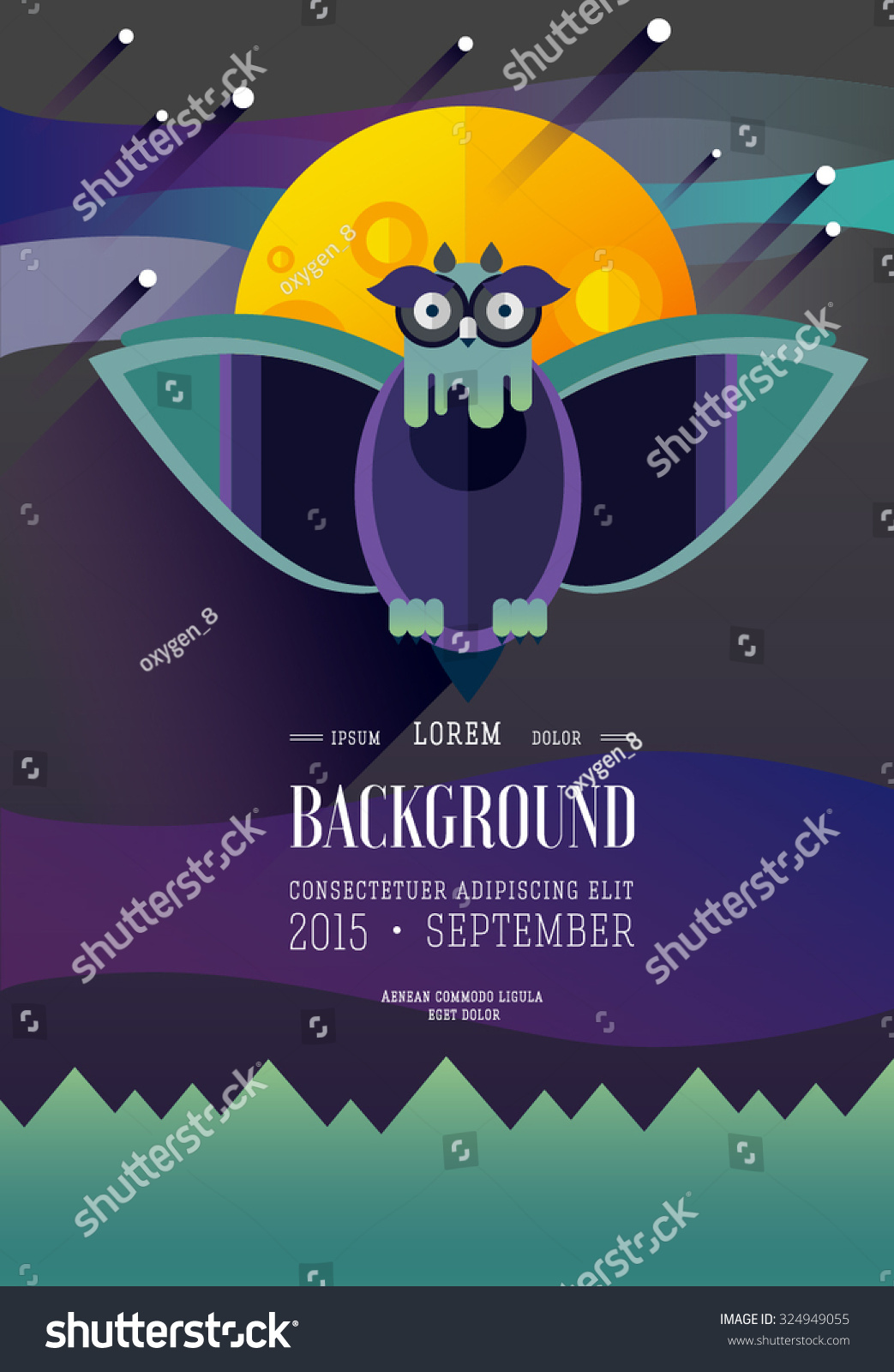 flat illustration owl moon sky background stock vector 324949055 free flyers with forest dwellers