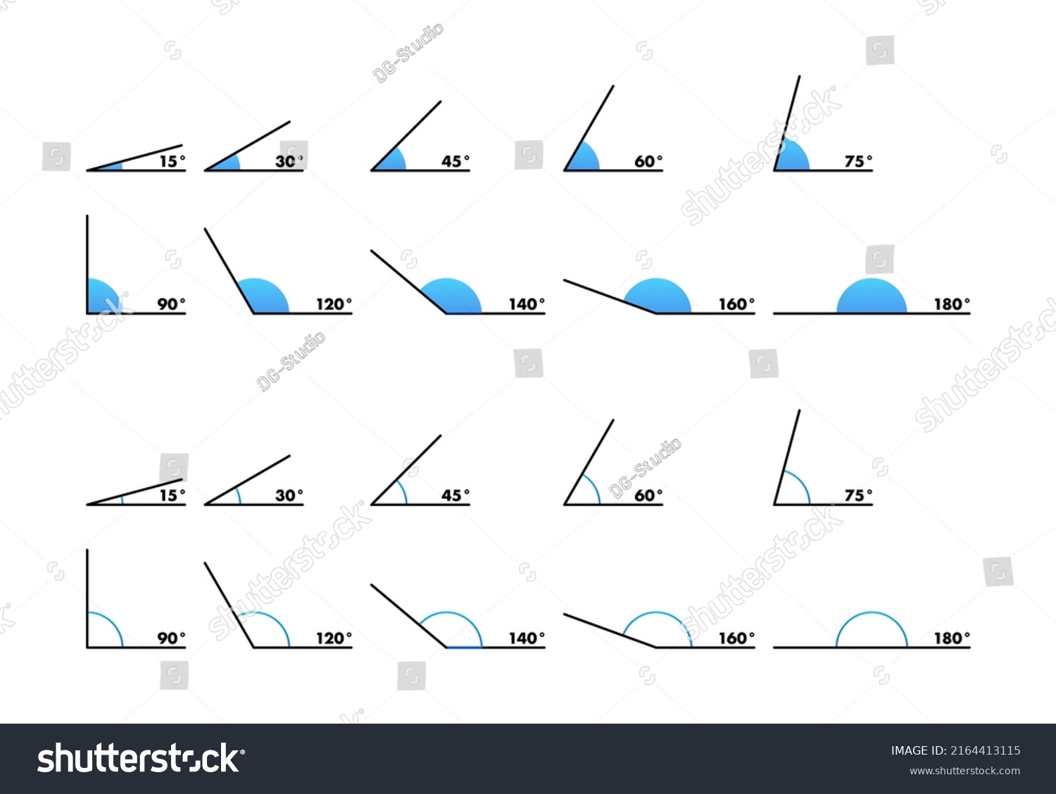 Flat Image Angle Degree Concept Design Stock Vector (Royalty Free ...