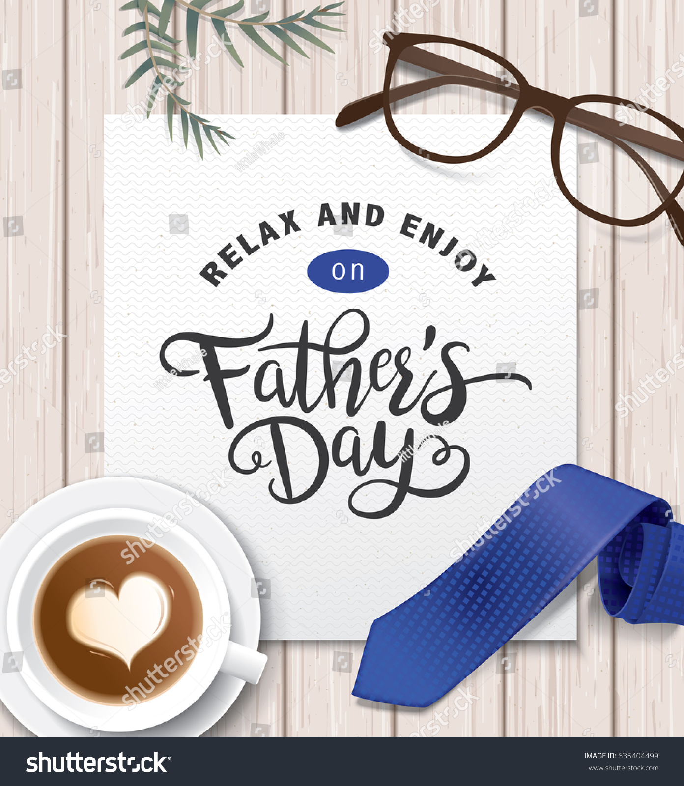 Flat Lay Style Fathers Day Greeting Stock Vector (Royalty Free ...