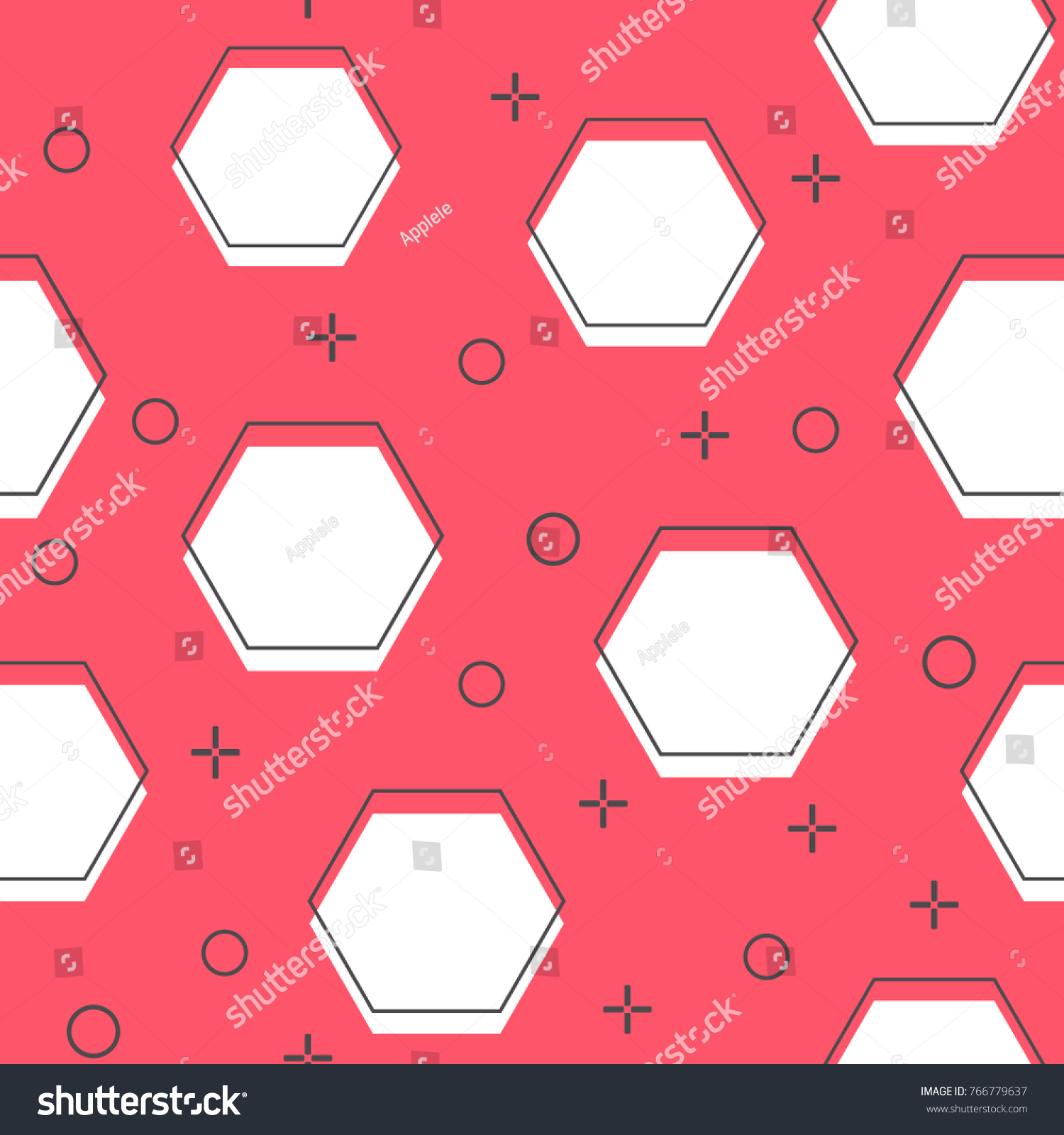 Flat Line Hexagon Pattern Vector Stock Vector (Royalty Free) 766779637