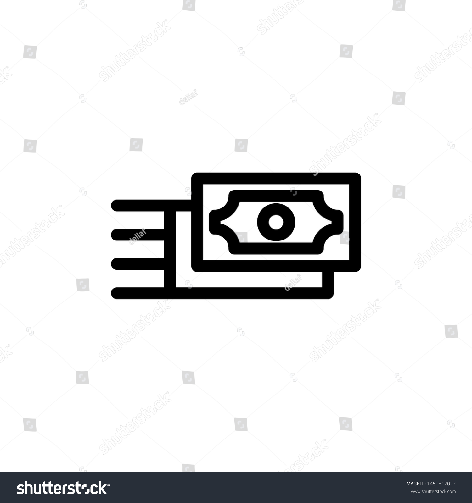 Flat Line Transfer Money Icon Symbol Stock Vector (Royalty Free ...