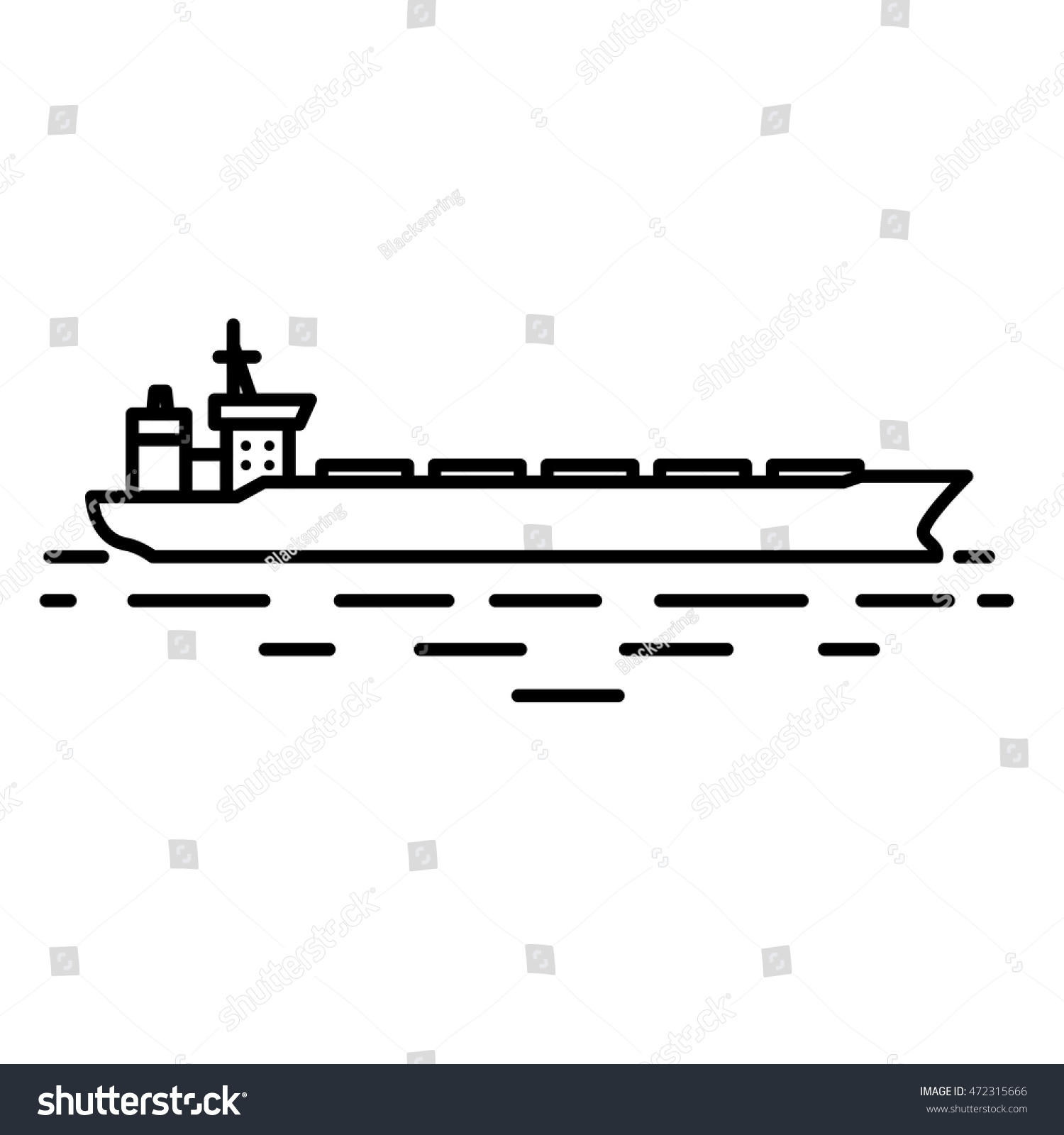 SVG of Flat linear dry cargo or bulk carrier ship illustration svg