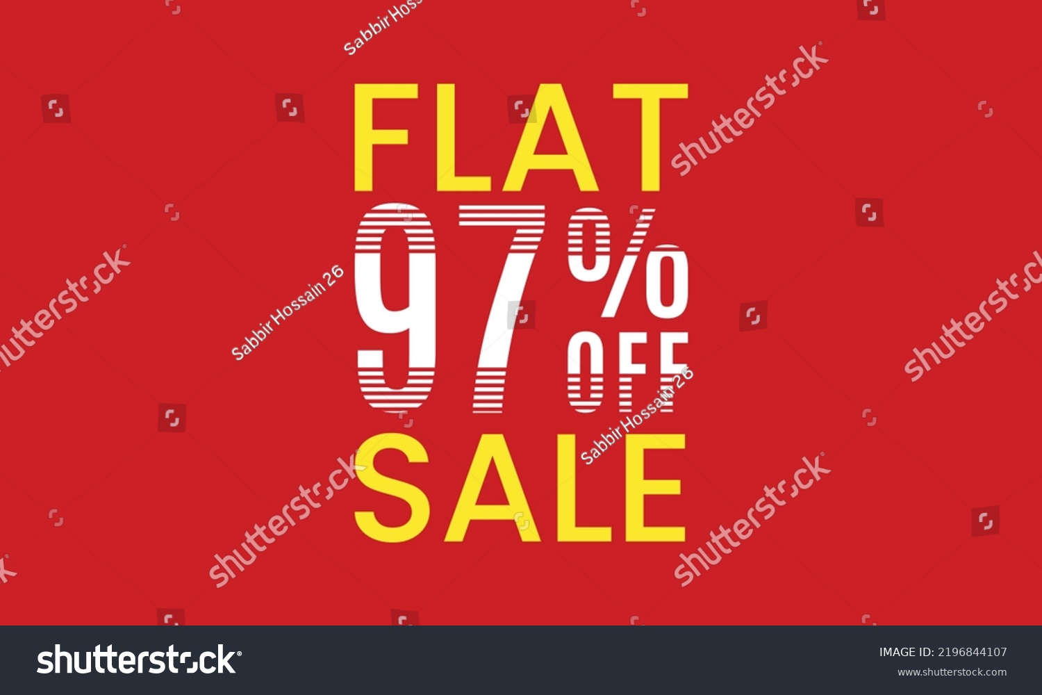 SVG of flat 97 percent off sale, flat 97 percent vector typography, abstract 97 percent discount svg