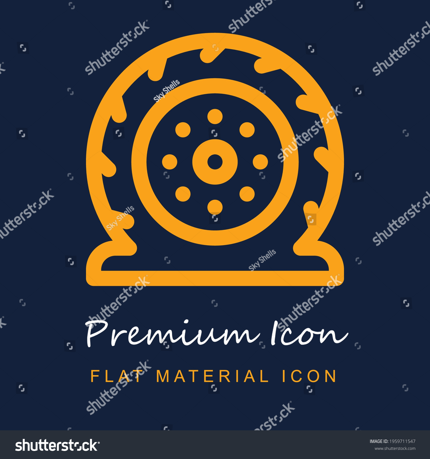 SVG of Flat premium material ui ux isolated vector icon in navy blue and orange colors svg