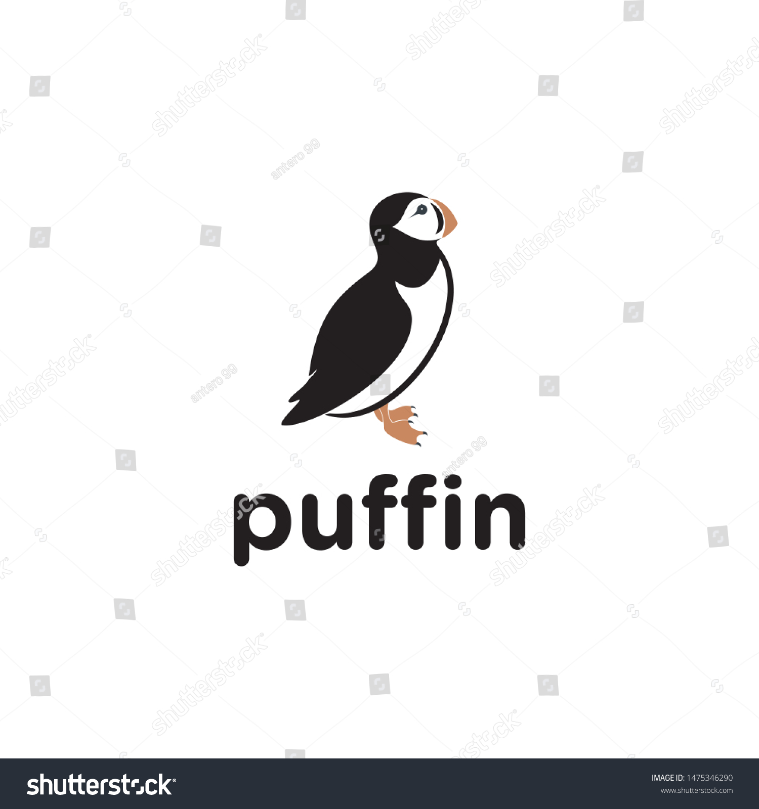 SVG of flat puffin vector logo design illustration svg